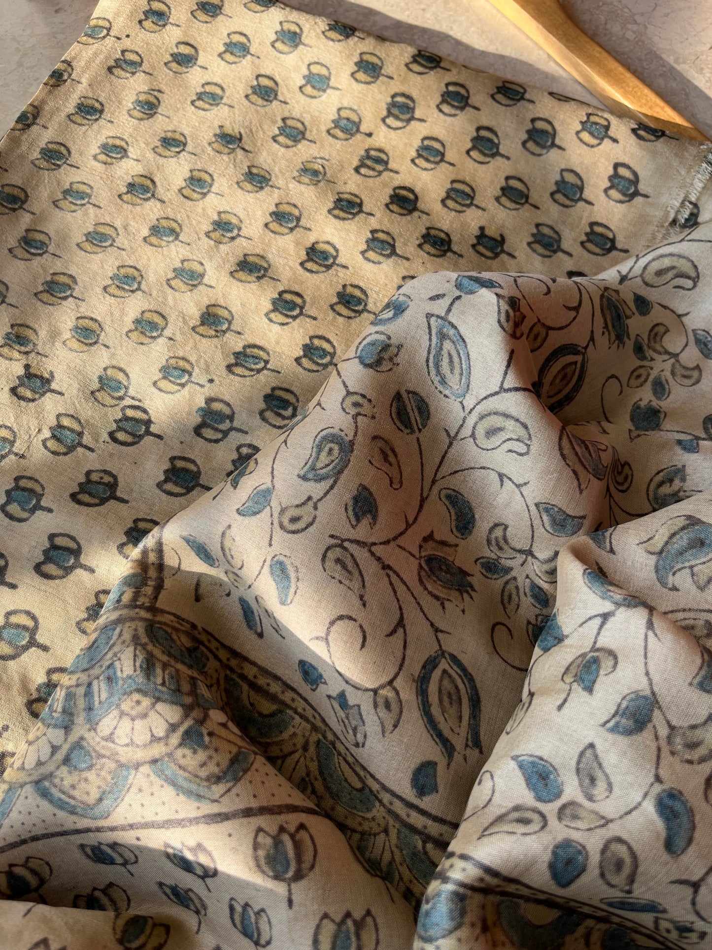 Tussar silk Ajrakh Kurta and dupatta