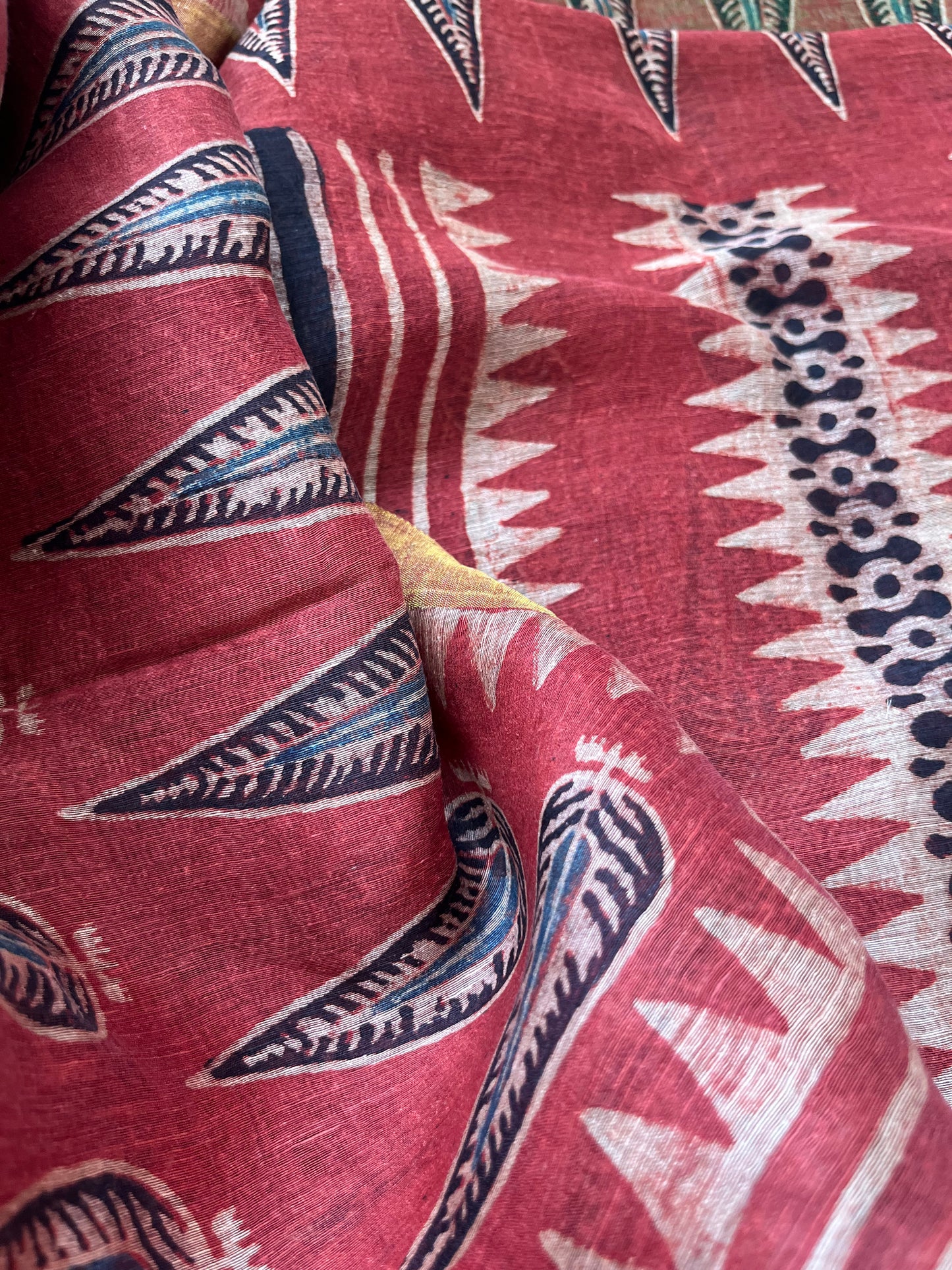 Linen Ajrakh Kurta and dupatta