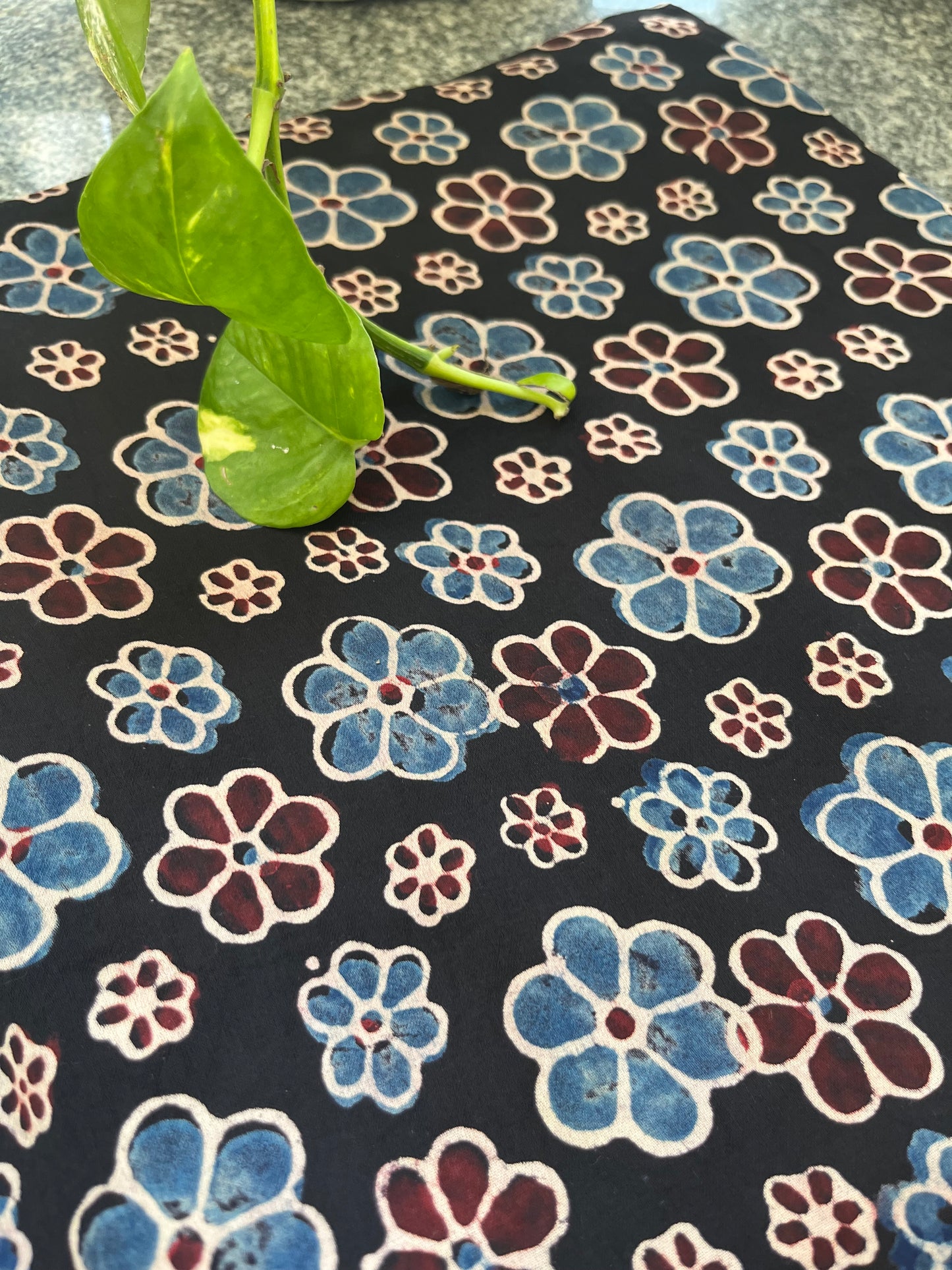 Modal Silk ajrakh fabric