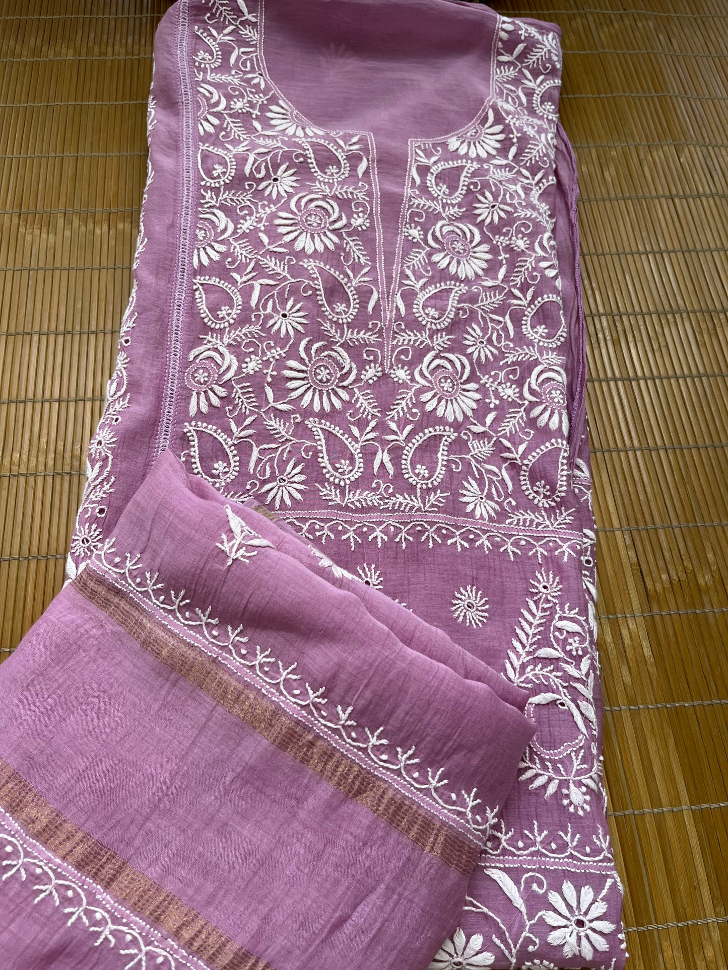 Chanderi Chikankari Kurta Dupatta