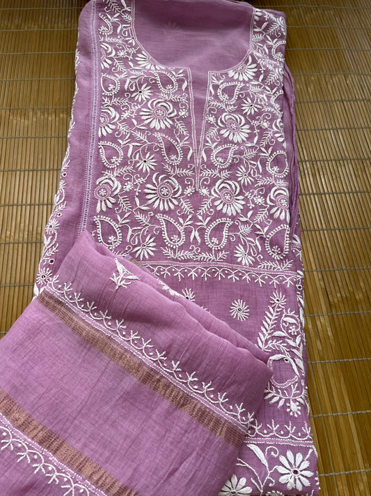 Chanderi Chikankari Kurta Dupatta
