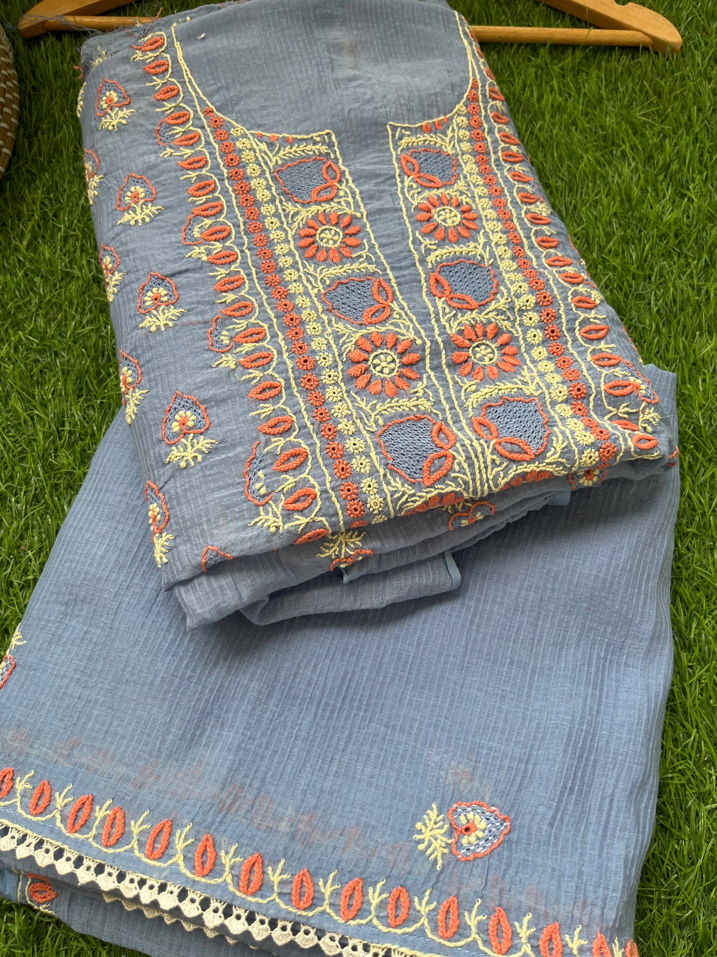 Chanderi Chikankari Kurta Dupatta