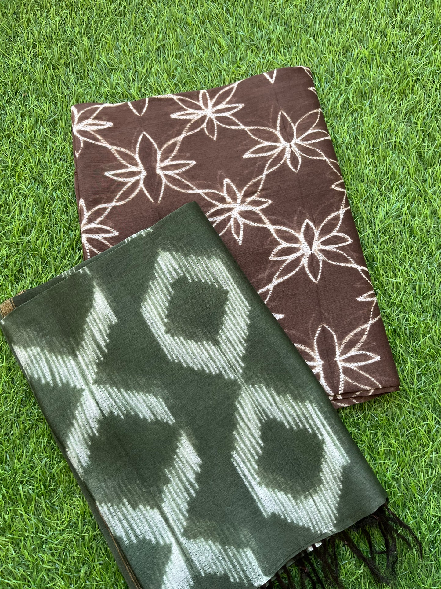 Shibori chanderi kurta dupatta