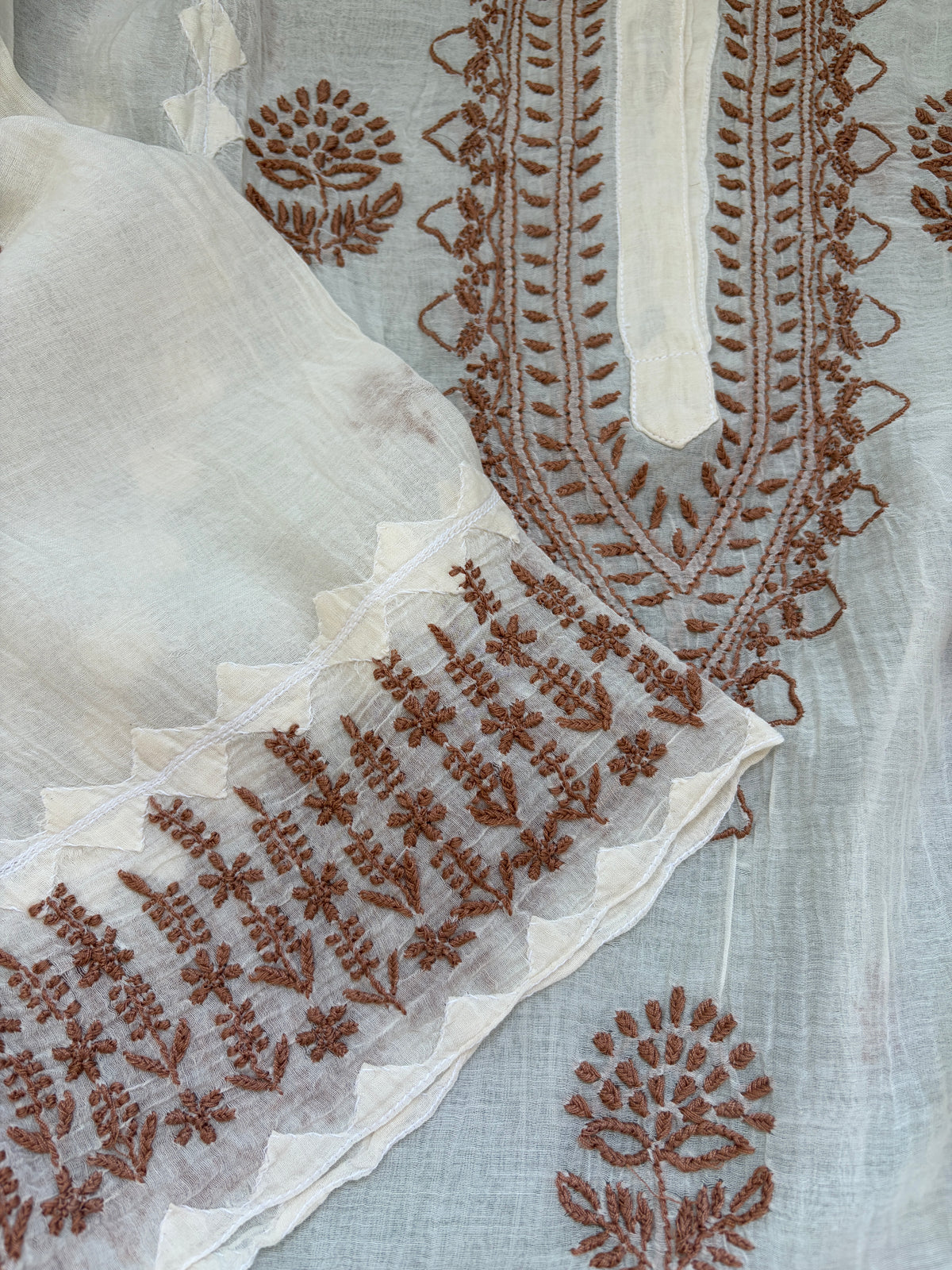 Chikankari daraz chanderi Kurta