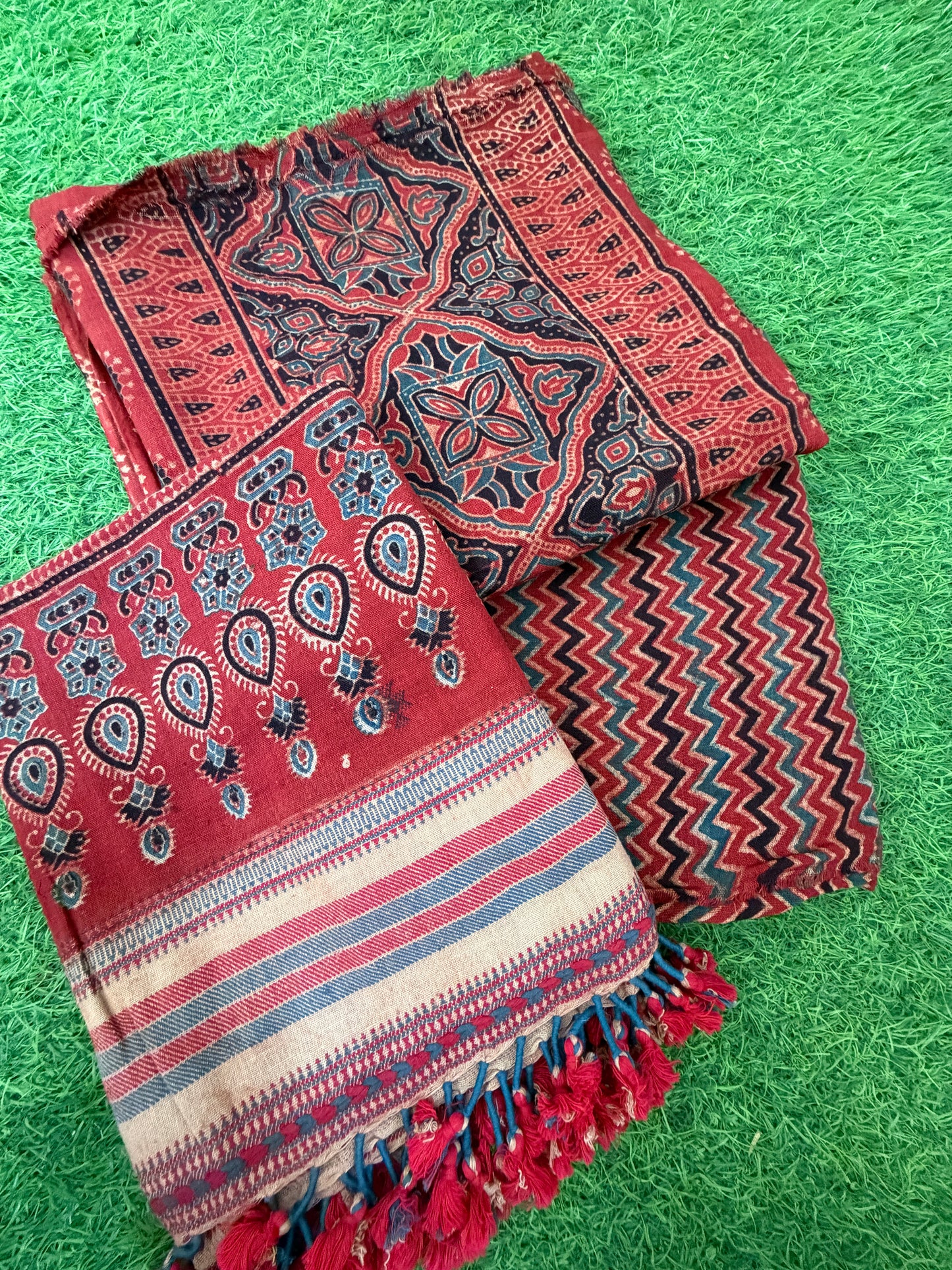 Kala Cotton Ajrakh Kurta bottom and dupatta