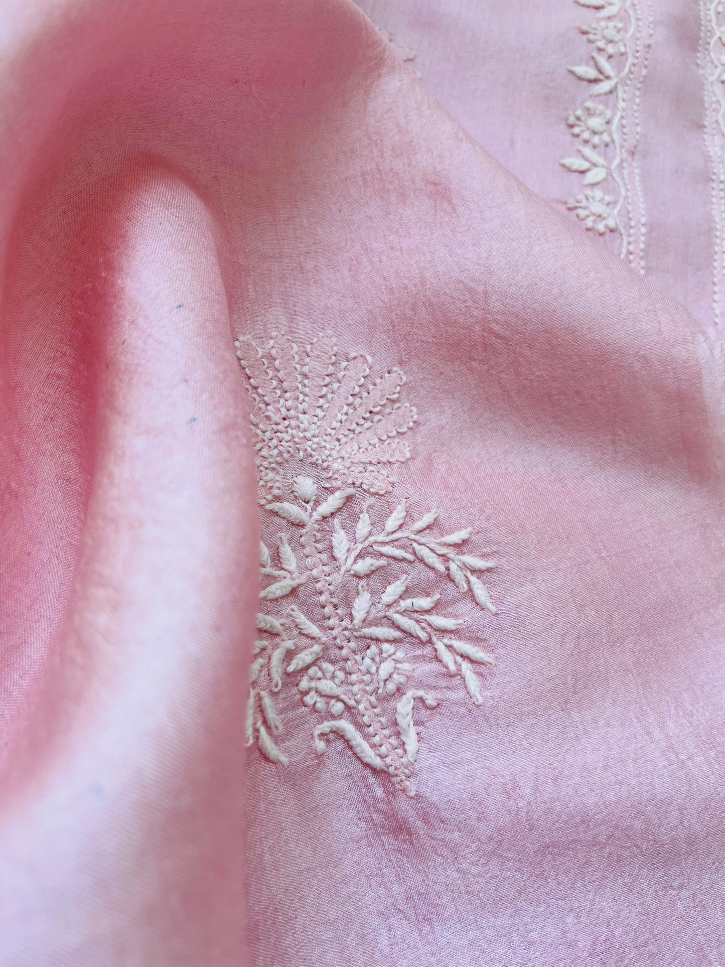 Tussar Silk Chikankari kurta Dupatta