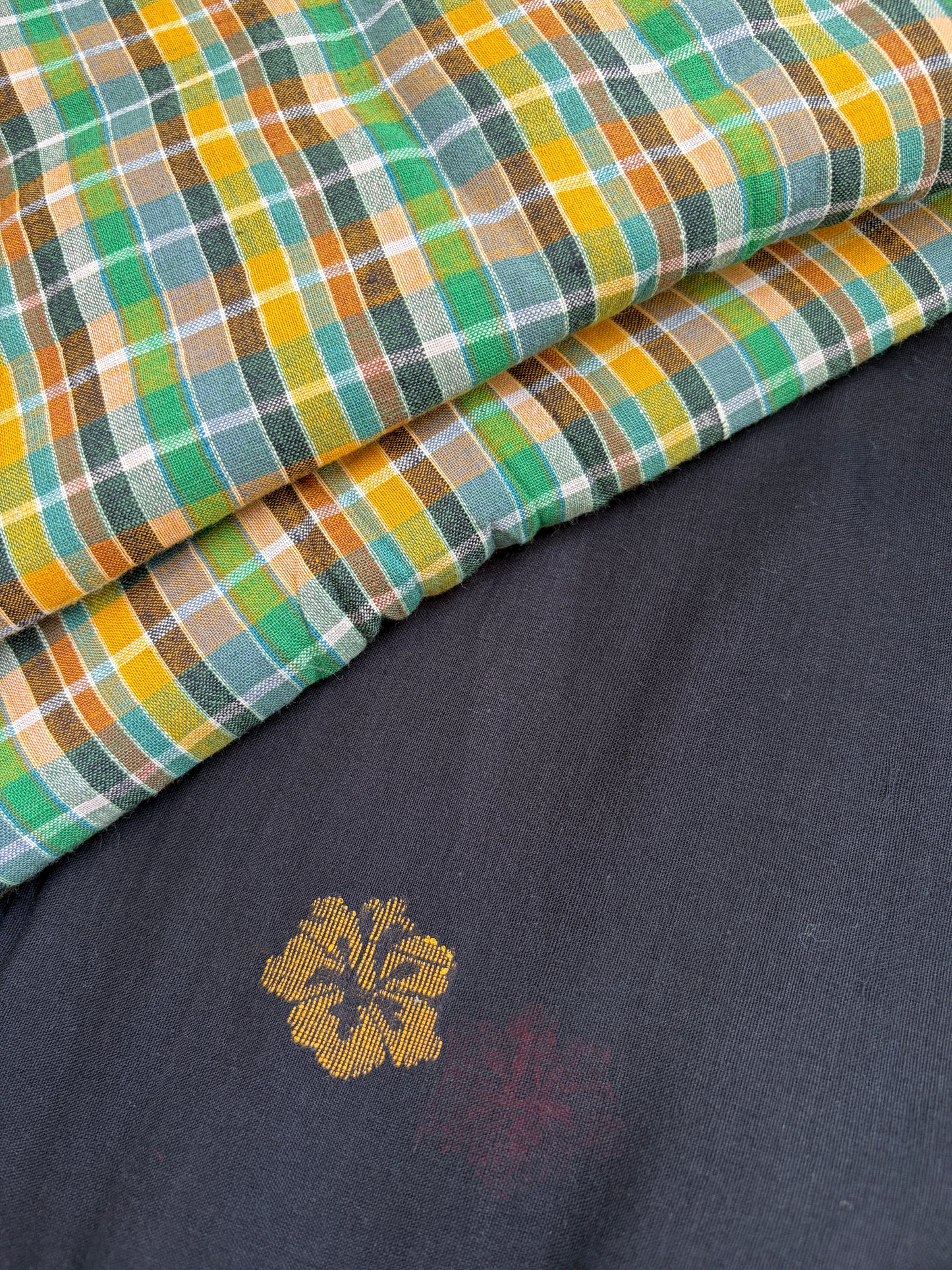 JAamdani khadi kurta check Bottom