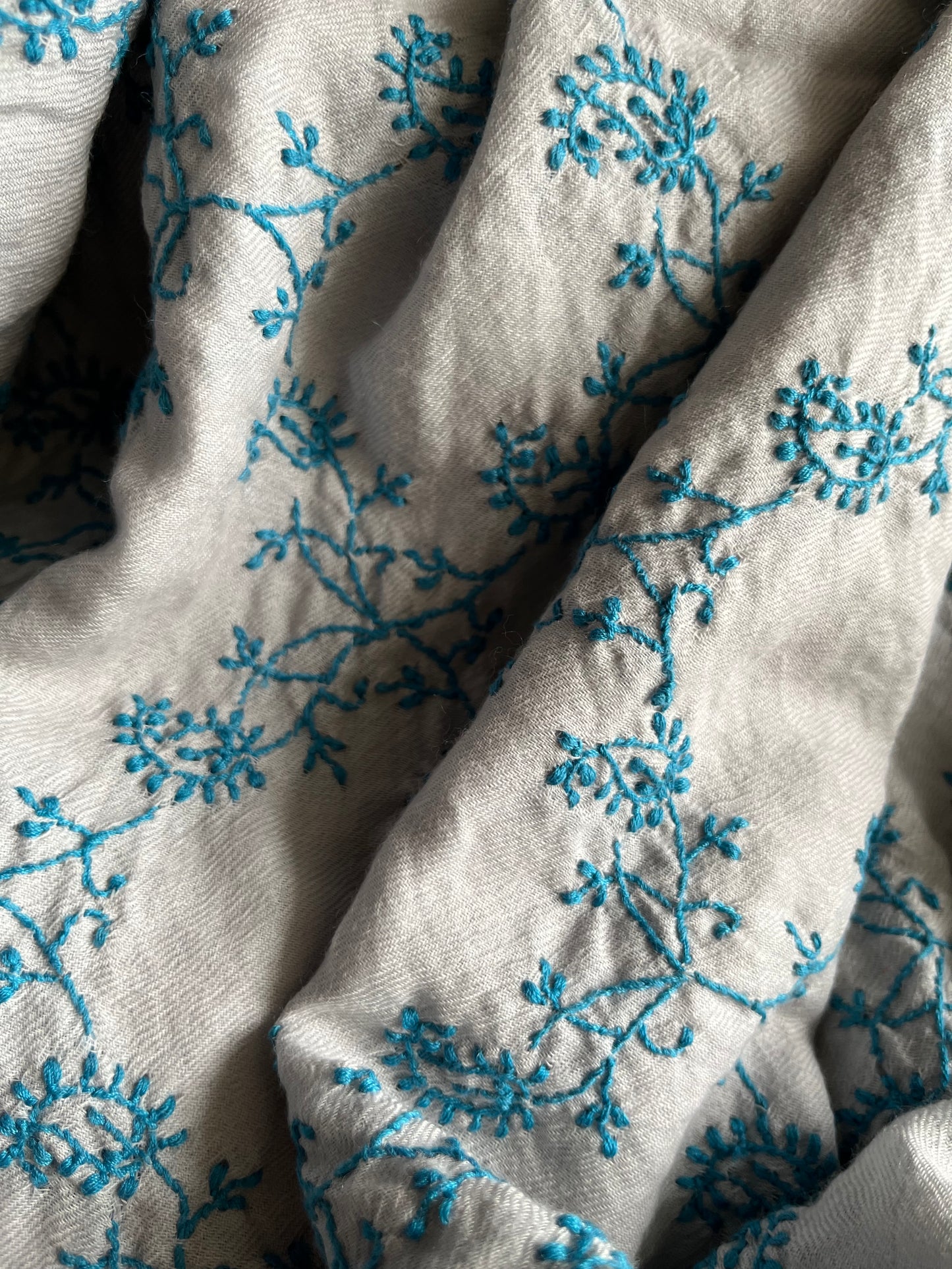 Pure wool chikankari shawl