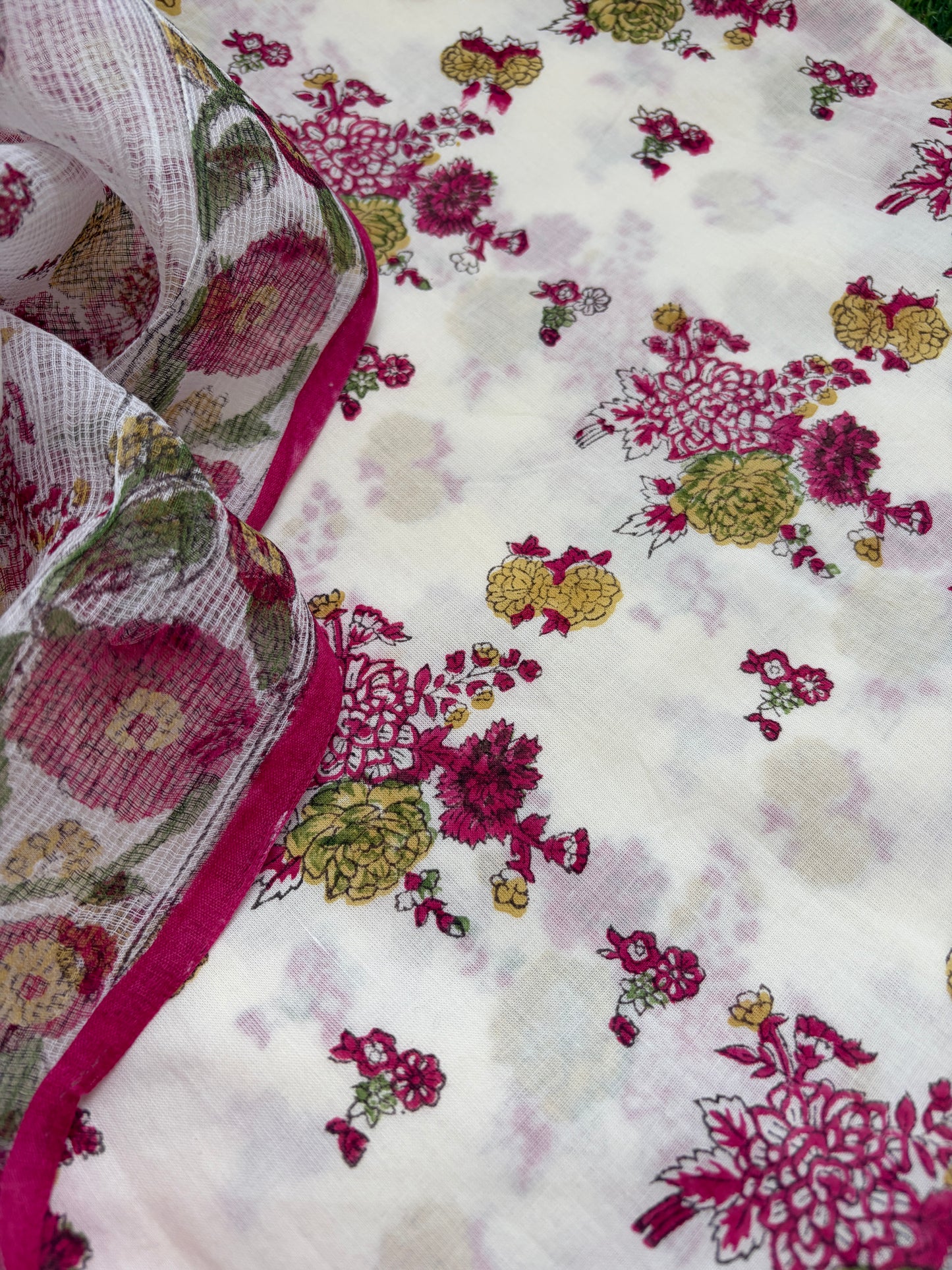 Cotton kurta fabric kota dupatta