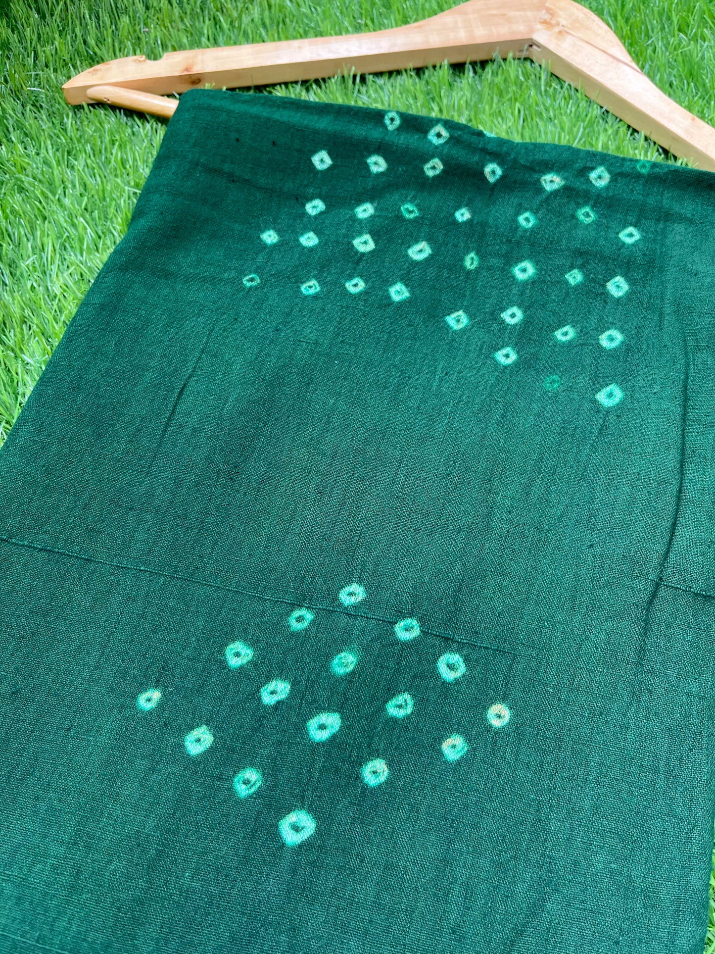 Handwoven organic kala Cotton bandhani fabric
