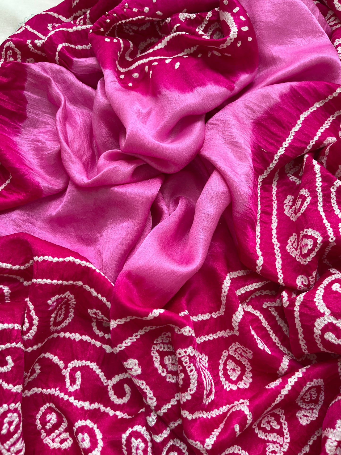 Chanderi Chikankari Kurta gajji silk bandhani Dupatta