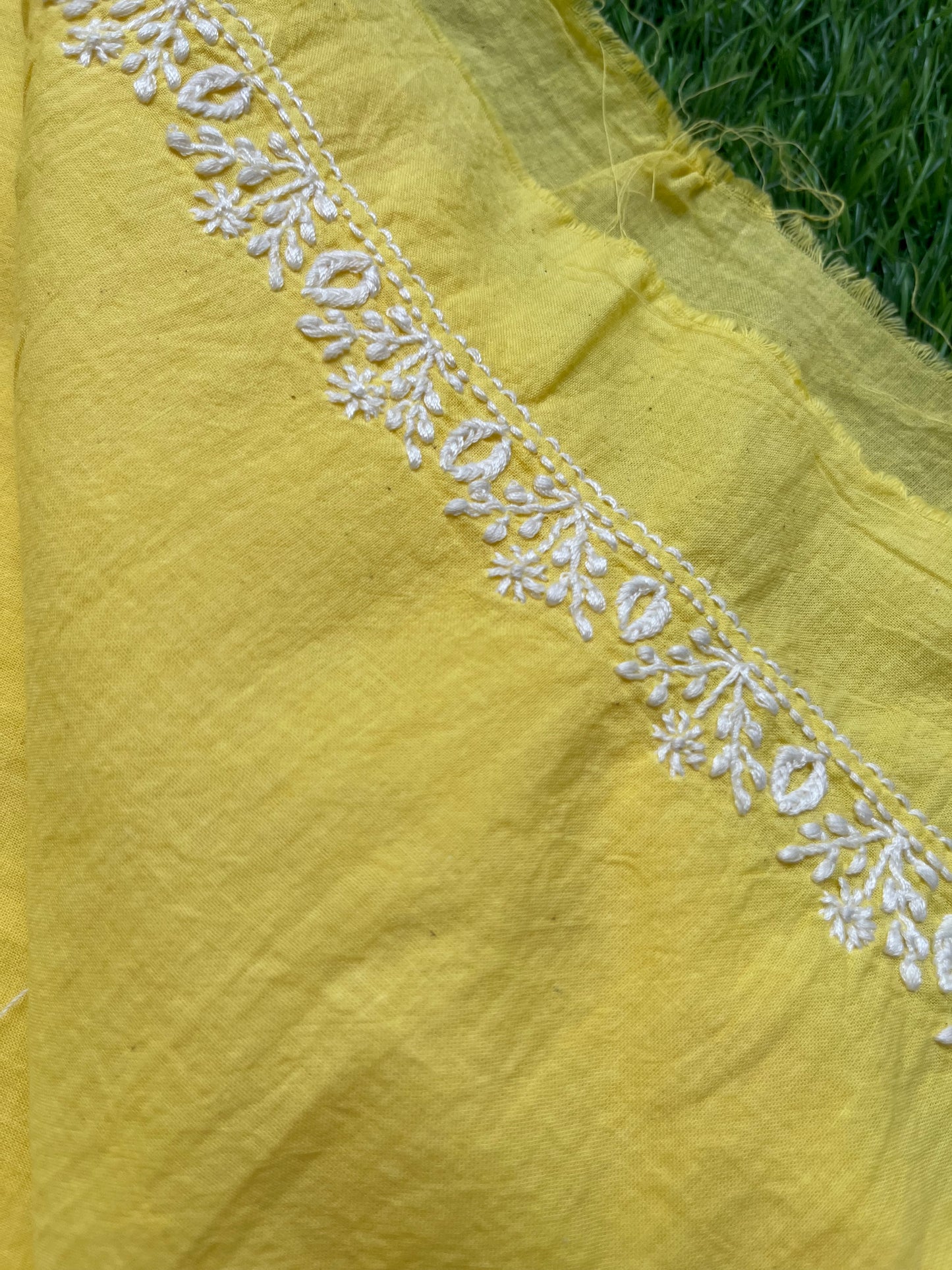 Kala cotton chikan kurta kota dupatta