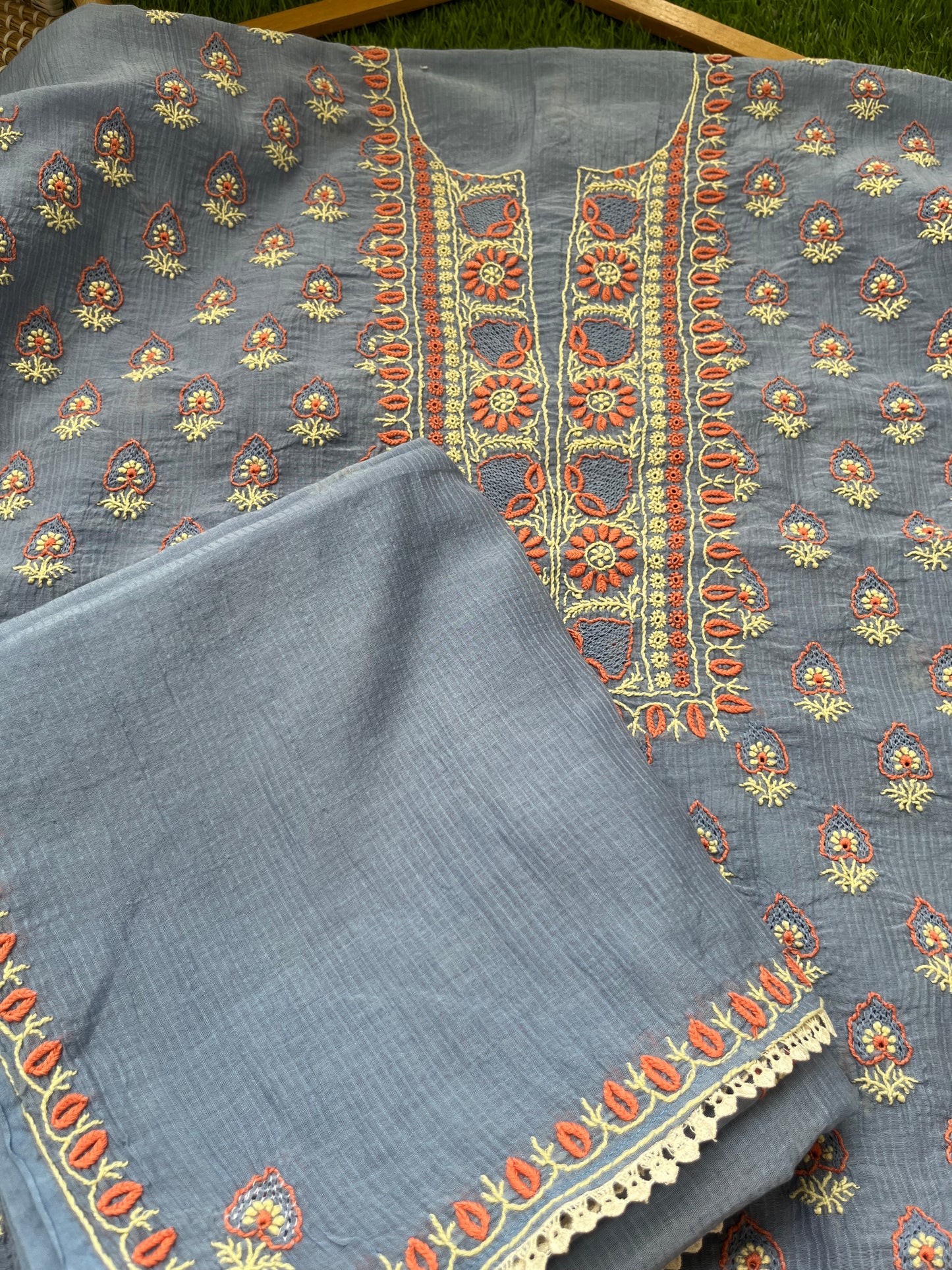 Chanderi Chikankari Kurta Dupatta
