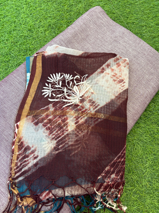 Mangalgiri kurta bottom Kota Doria chikankari dupatta