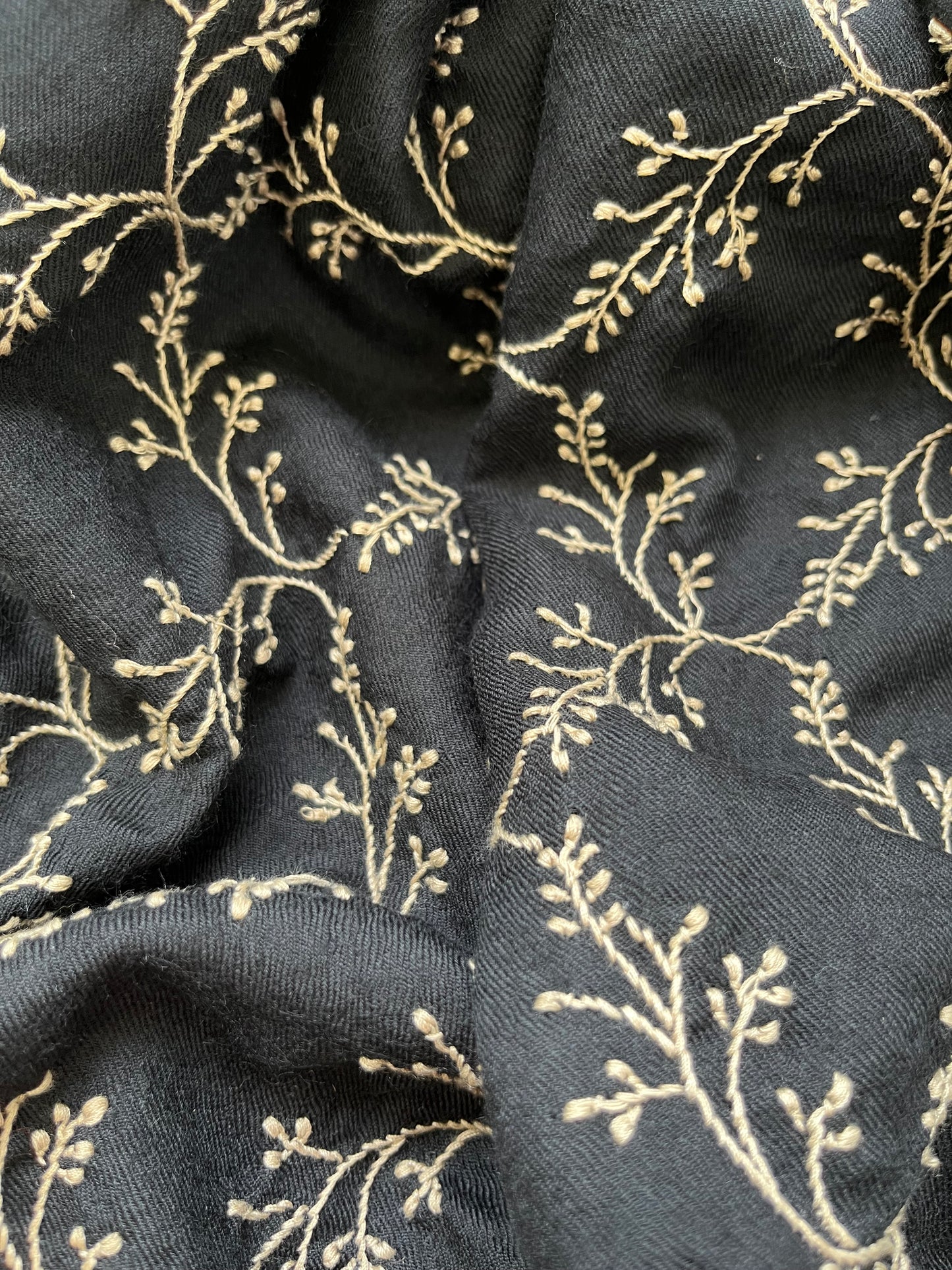 Pure wool chikankari shawl