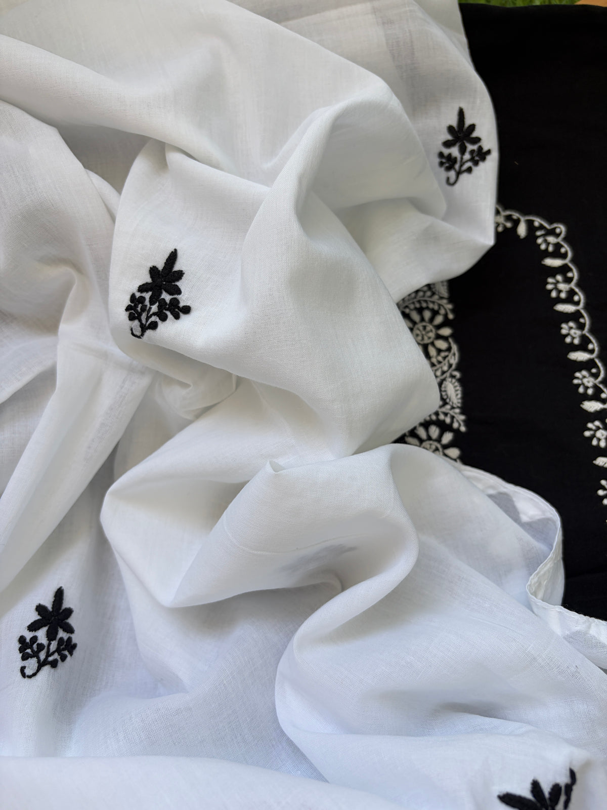 Cotton chikankari kurta dupatta