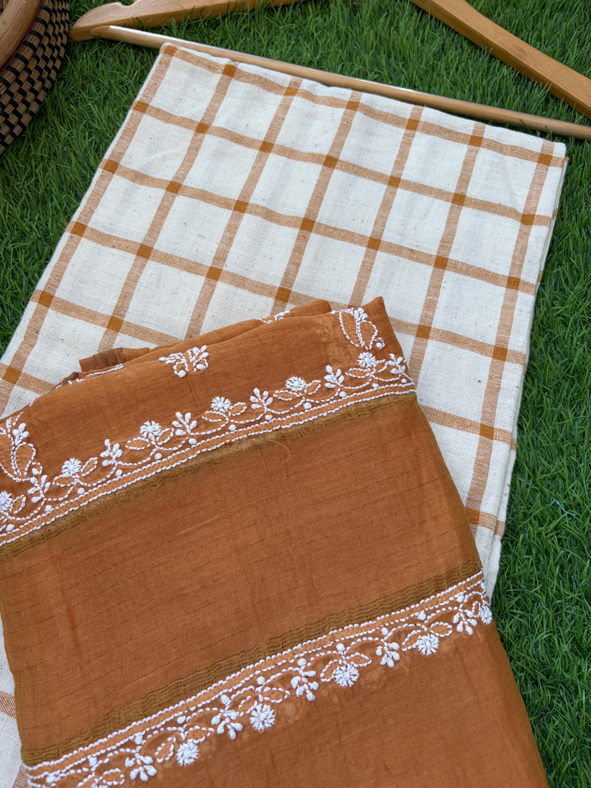 Kala Cotton check Kurta and dupatta
