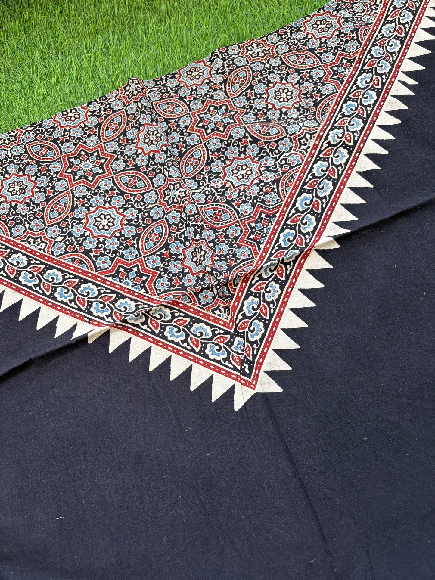 Cotton Ajrakh patterned fabric