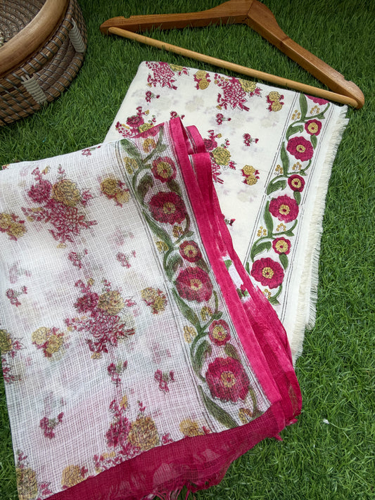 Cotton kurta fabric kota dupatta