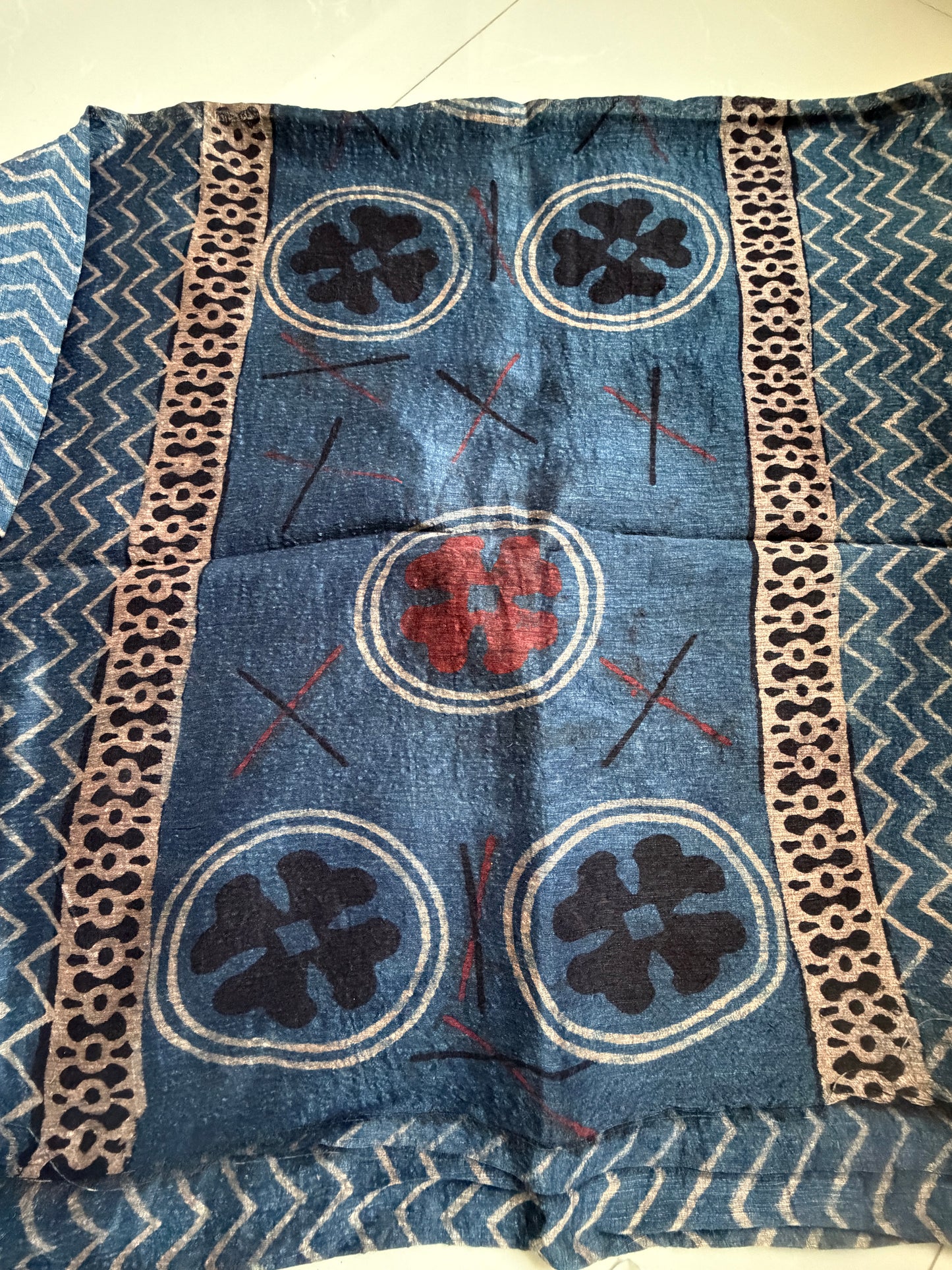 Linen Ajrakh Kurta and dupatta