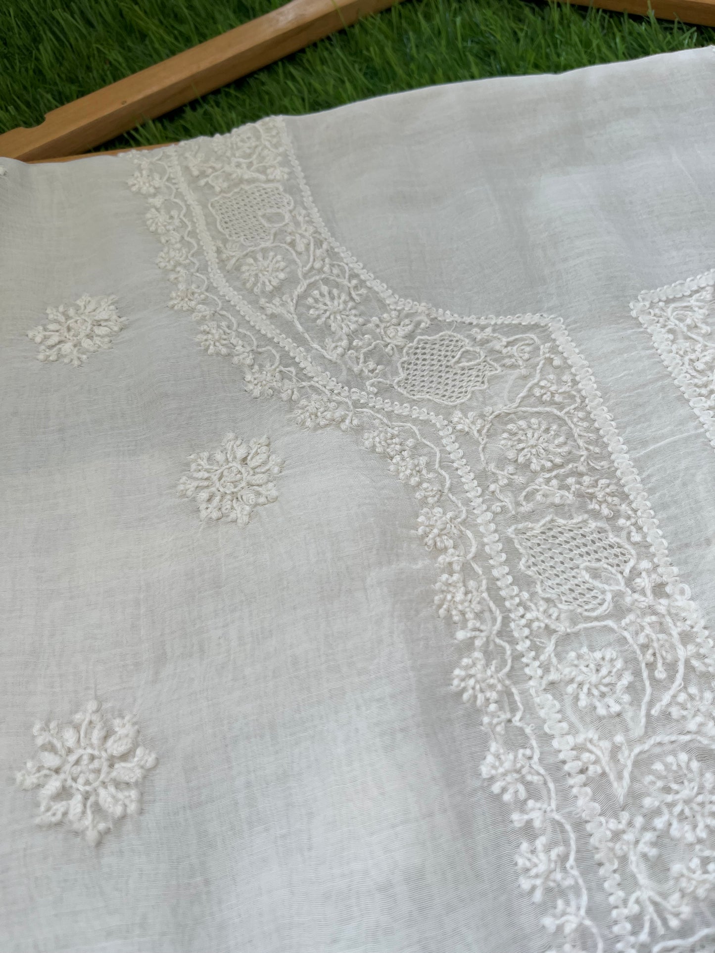 Chanderi chikankari kurta