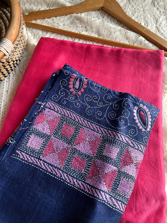 Silk Kantha Dupatta kurta bottom fabric