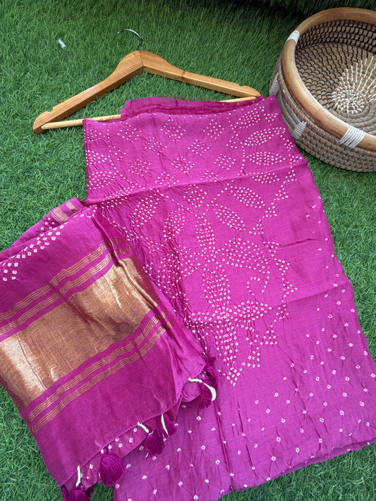 Chanderi Bandhani kurta dupatta