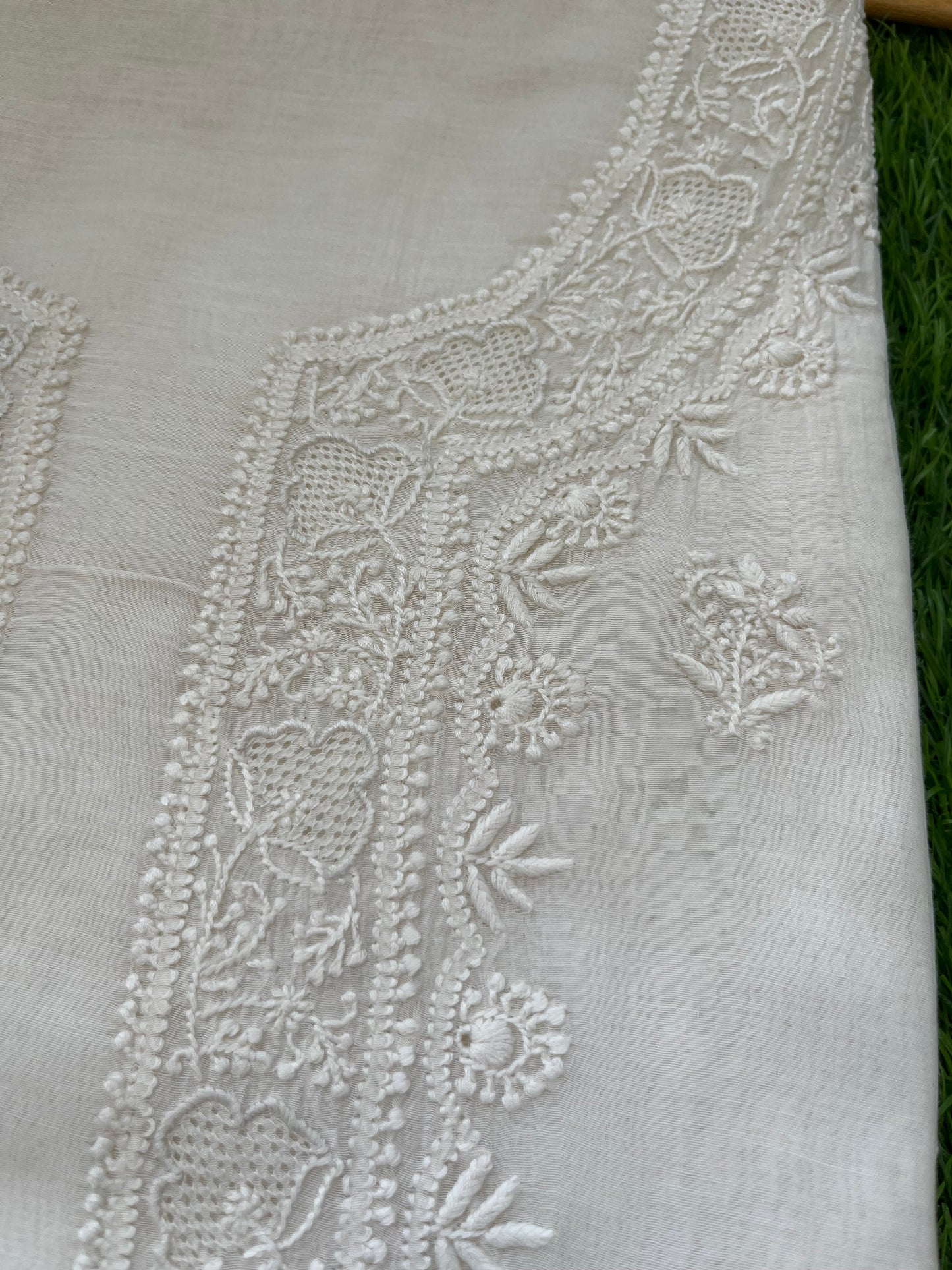Chanderi chikankari kurta