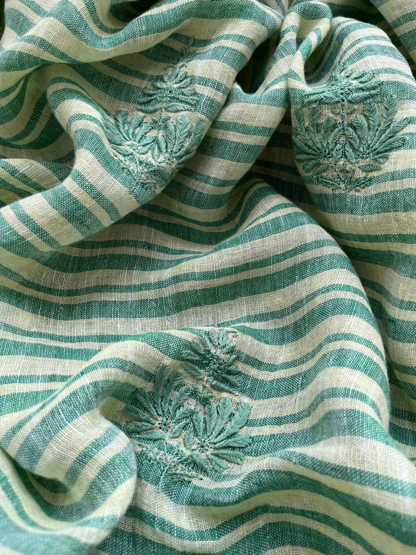 Cotton block print kurta fabric chikan work dupatta