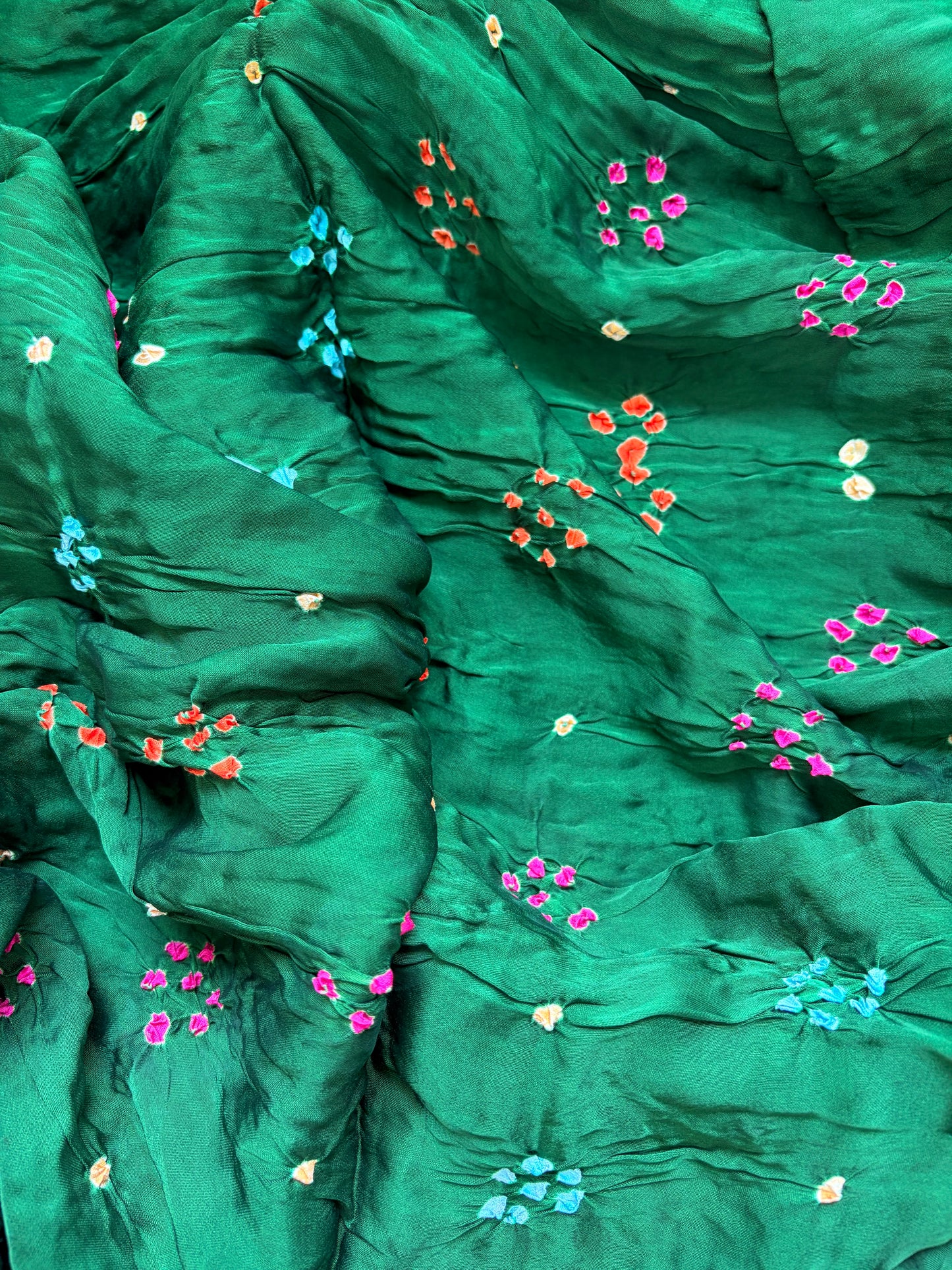 Modal silk bandhani fabric