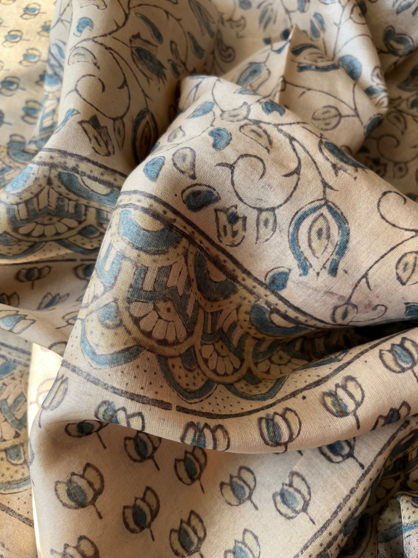 Tussar silk Ajrakh Kurta and dupatta