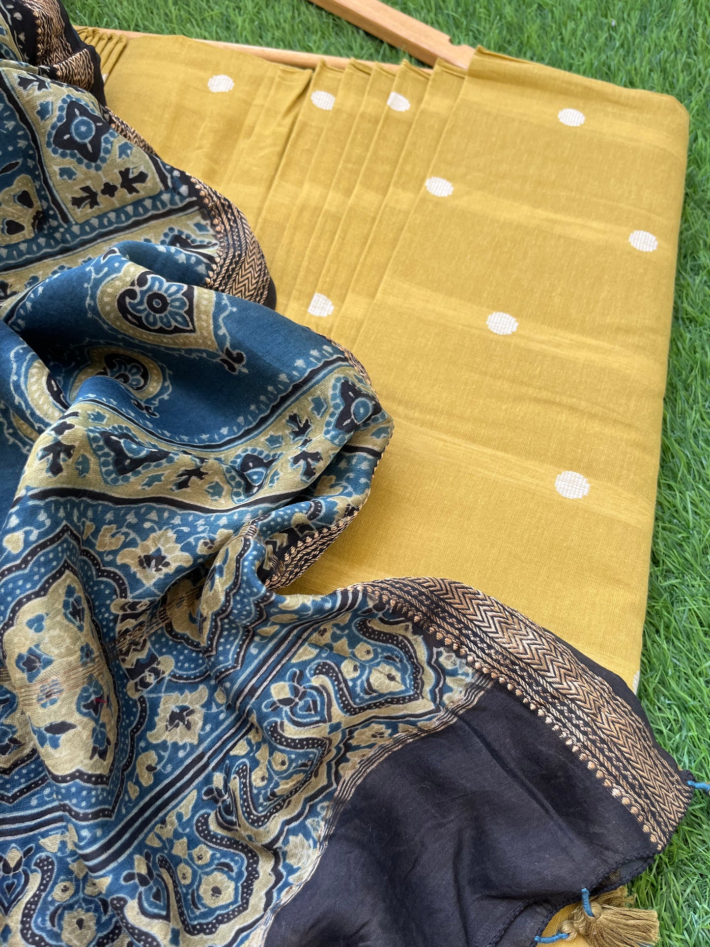 Chanderi ajrakh dupatta mangalgiri kurta bottom