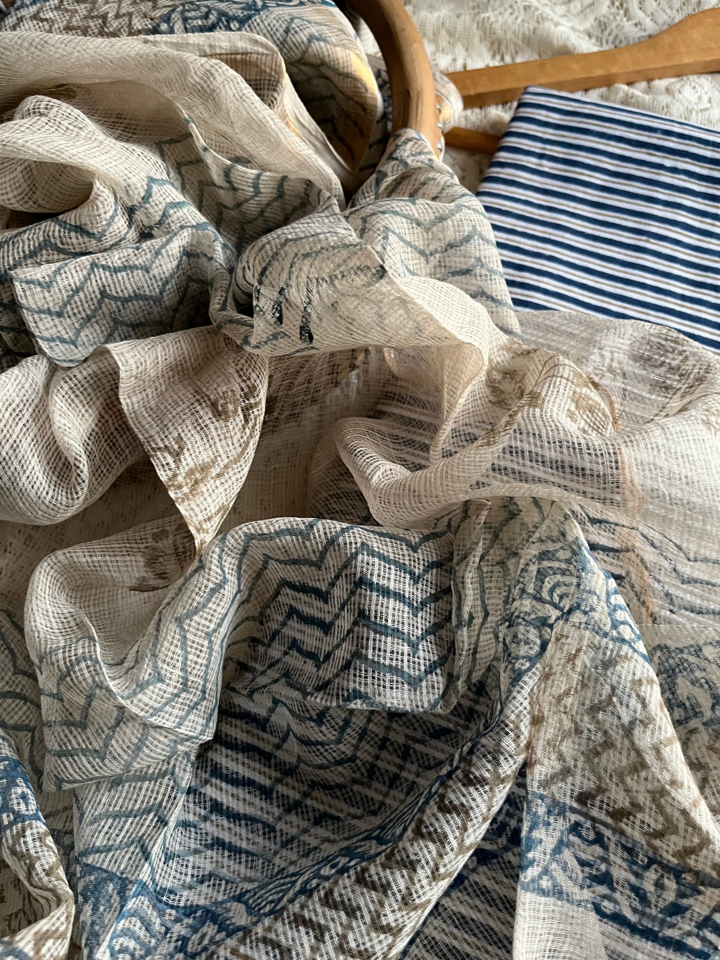 Cotton kurta bottom Kota Doria dupatta