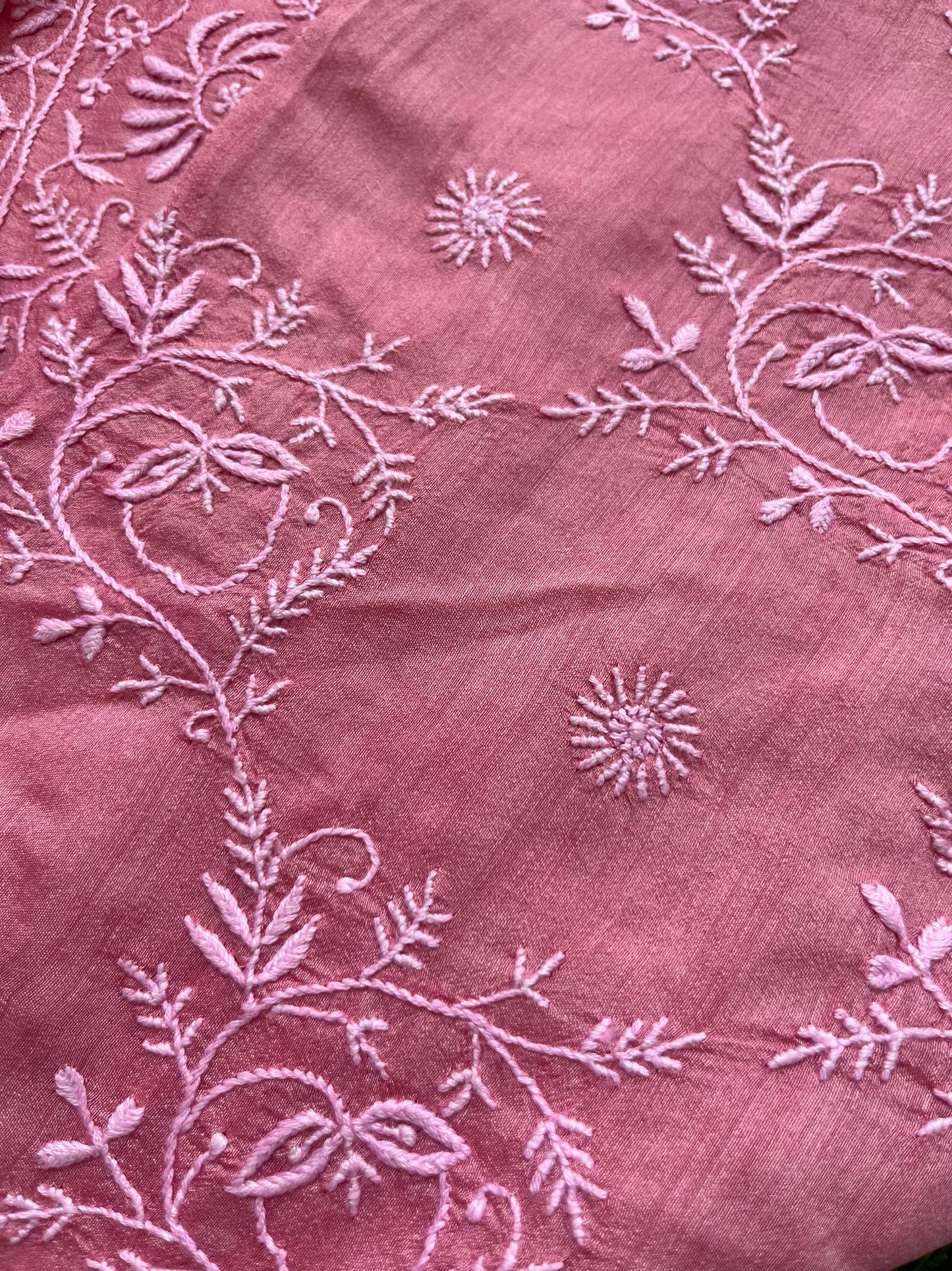 Munga Silk Chikankari kurta  Dupatta