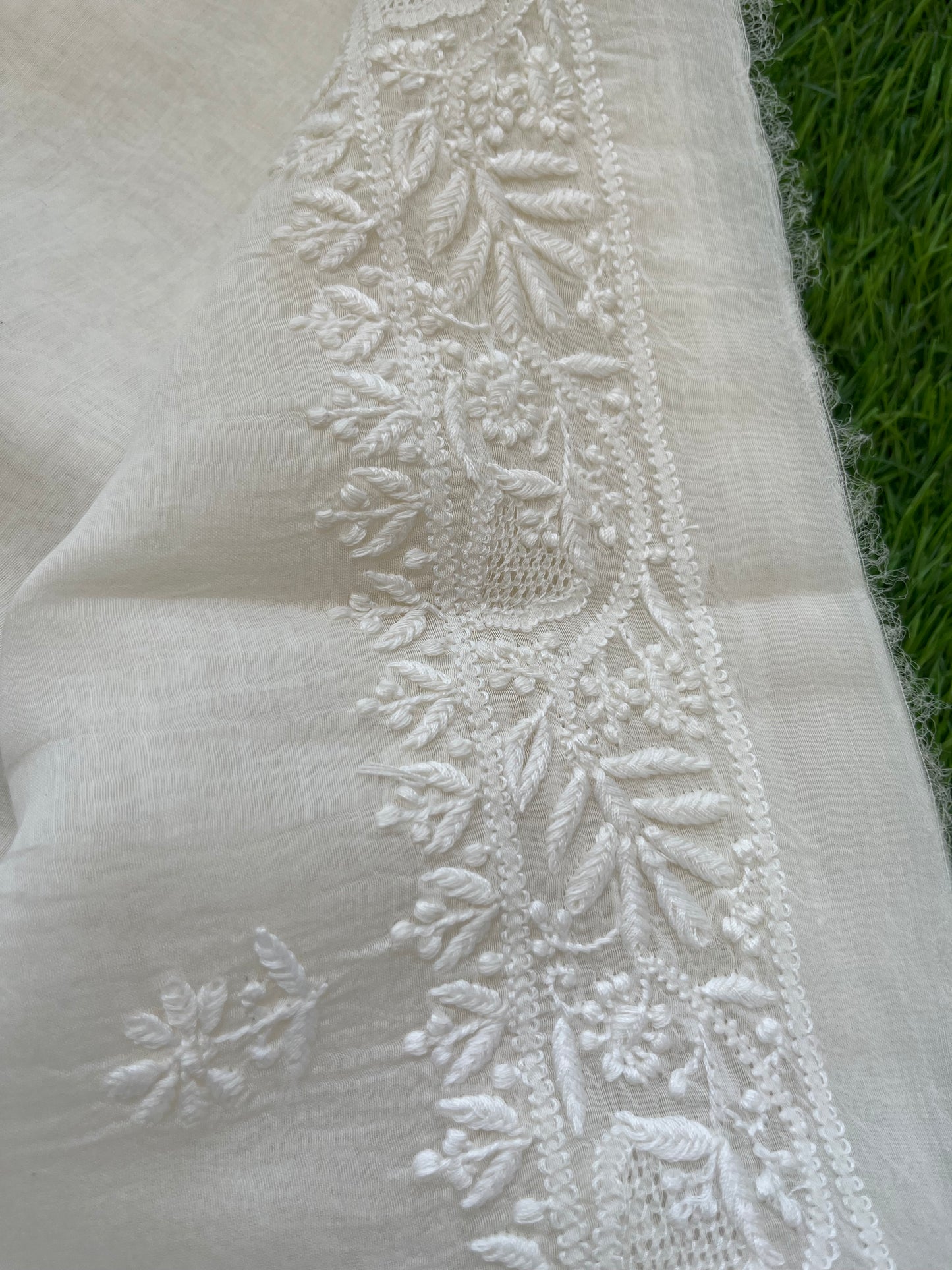 Chanderi chikankari kurta