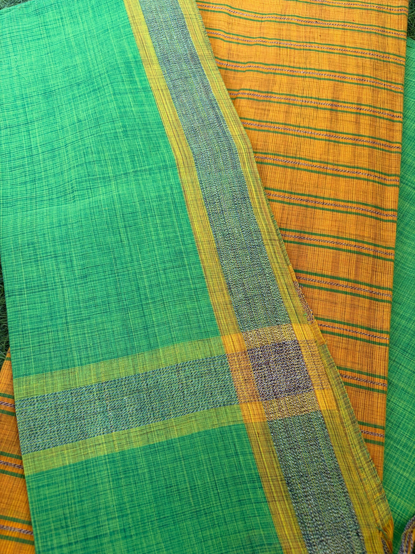 Mangalgiri Cotton 3 pc set - kurta Bottom Dupatta