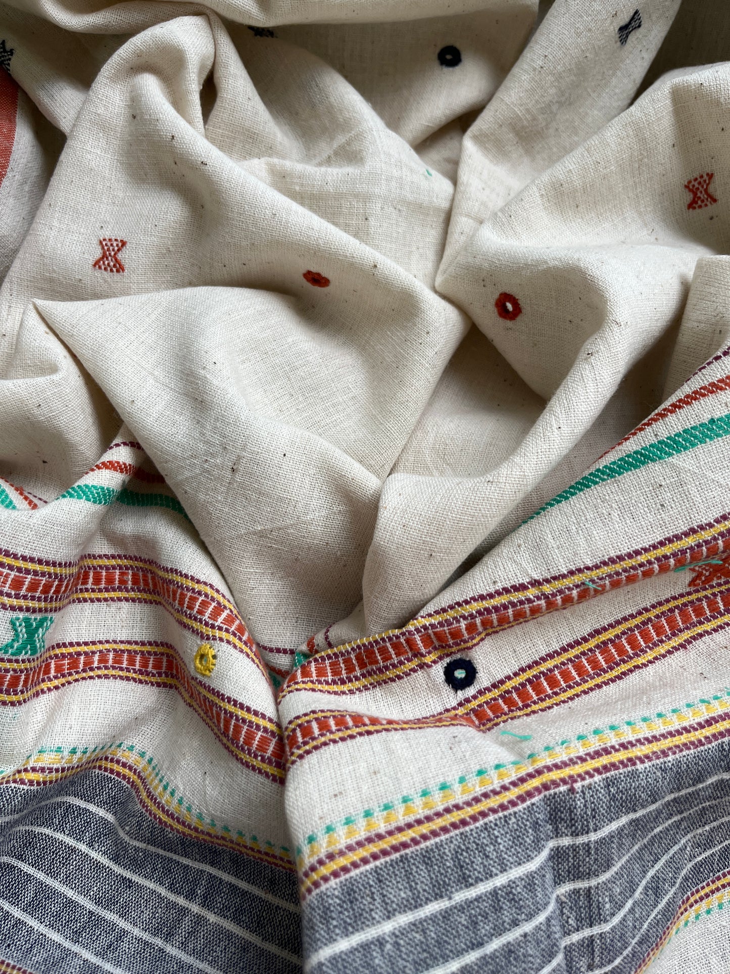 Handwoven organic kala Cotton kurta bottom dupatta