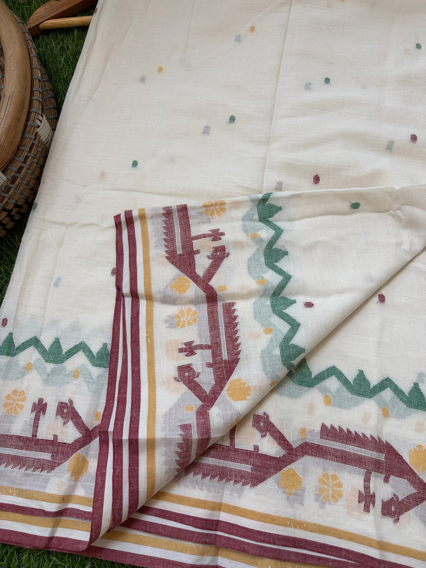 Jaamdani mul fabric