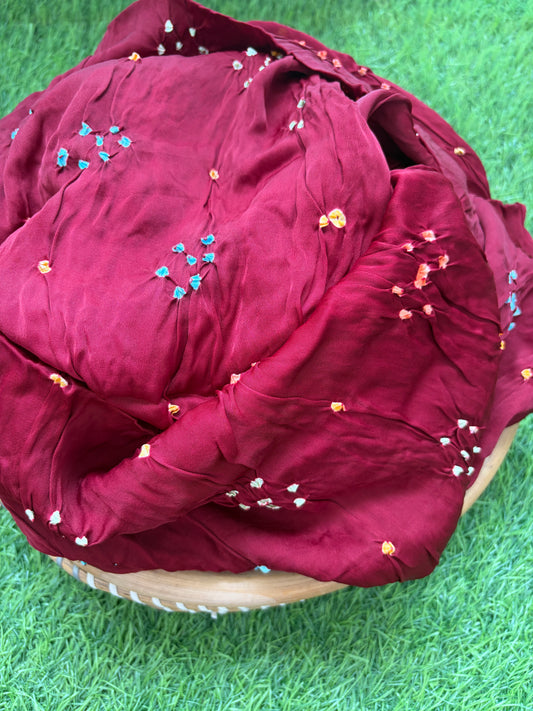 Modal silk bandhani fabric