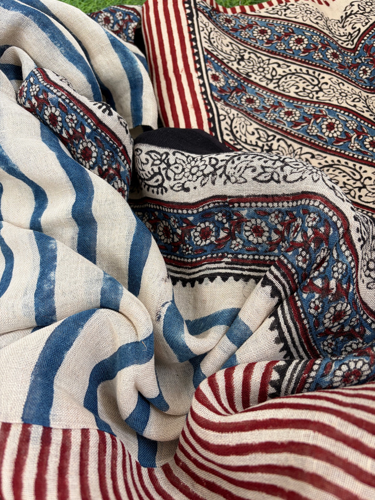 Linen Ajrakh Kurta and dupatta