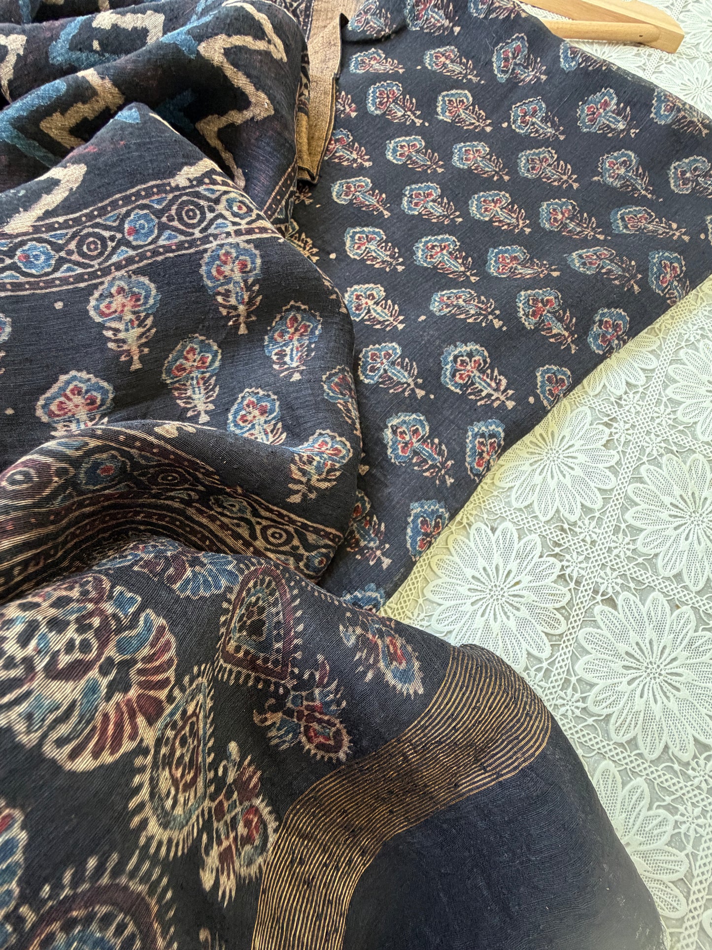Linen Ajrakh Kurta and dupatta