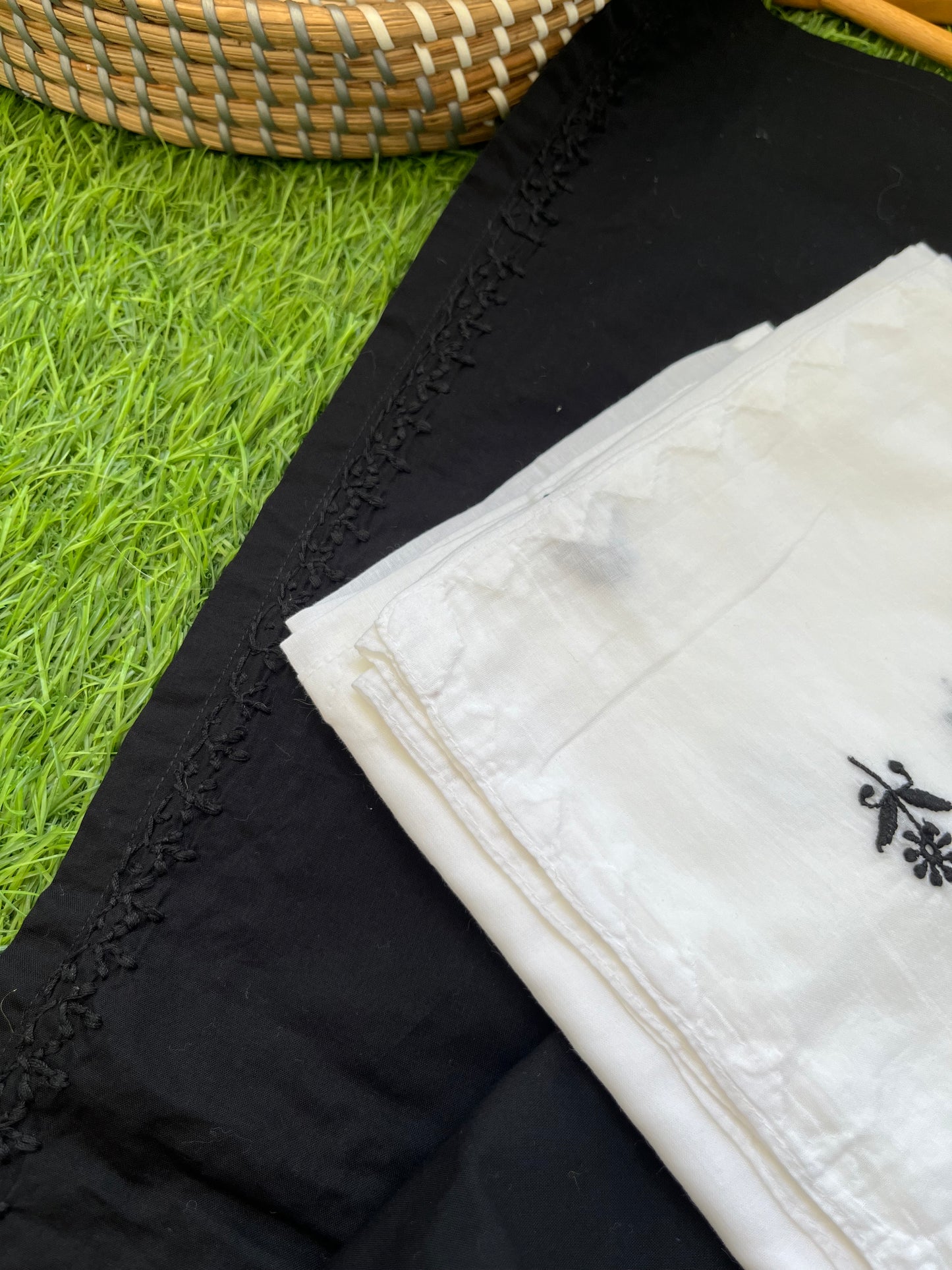 Cotton chikankari kurta dupatta