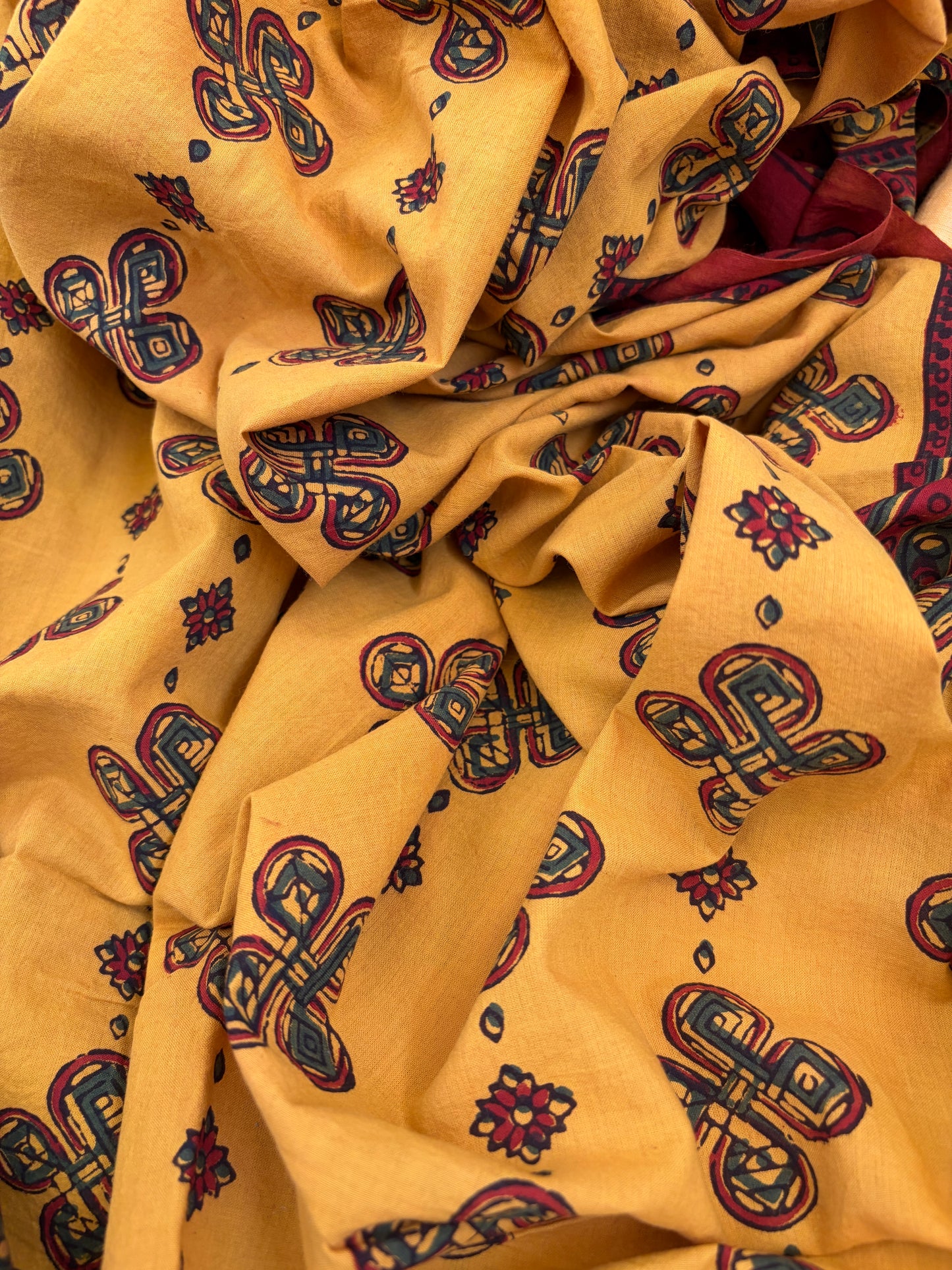 Khadi kurta Bottom and ajrakh dupatta
