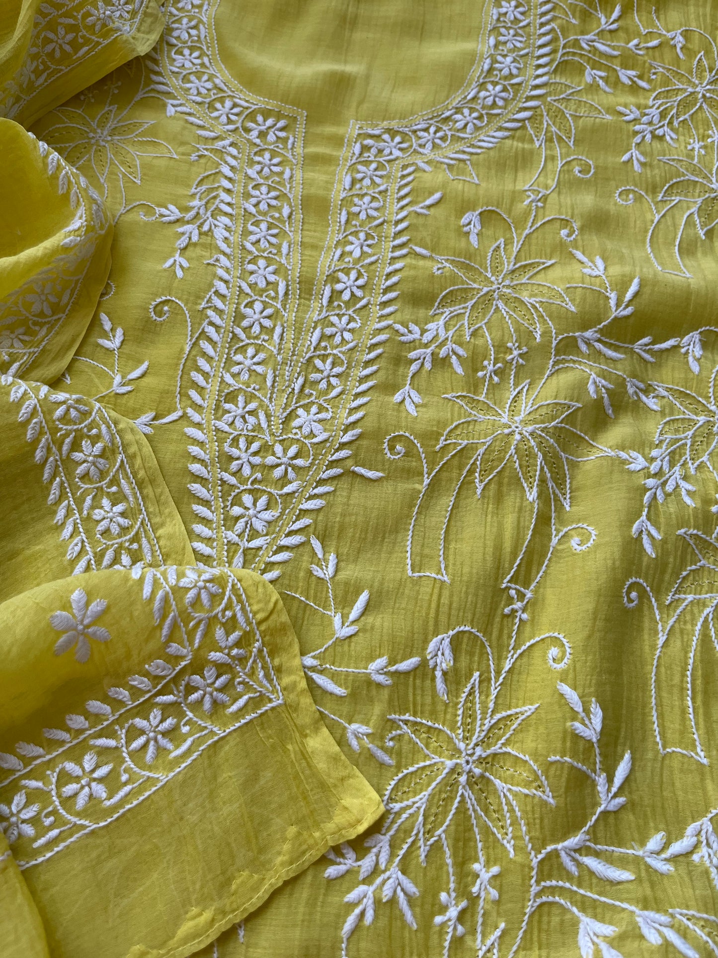 Chanderi Chikankari Kurta Dupatta
