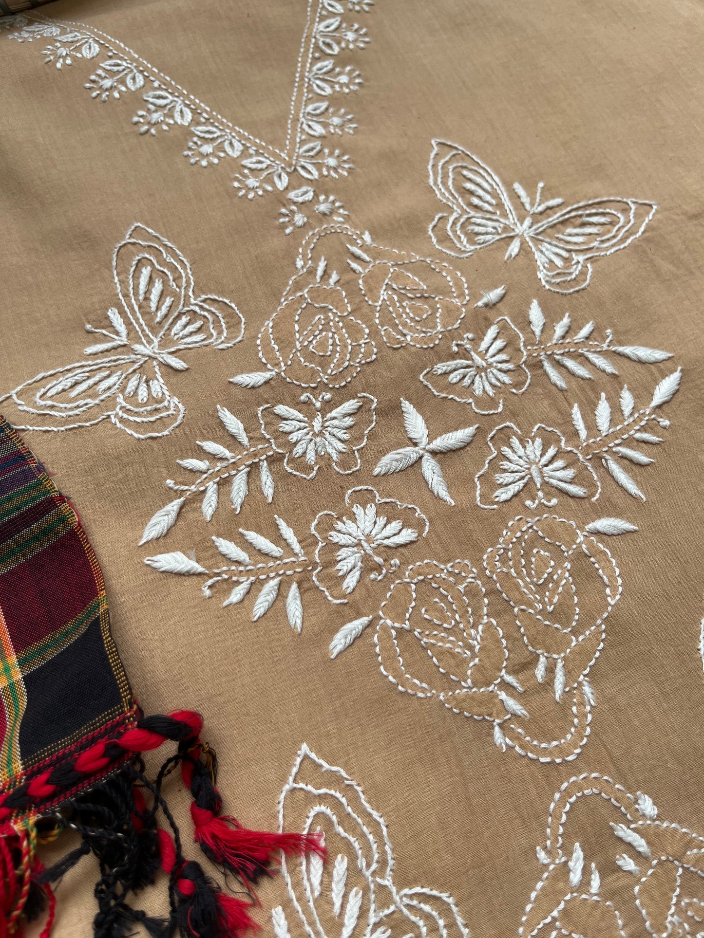 Kala cotton chikan Kurta dupatta