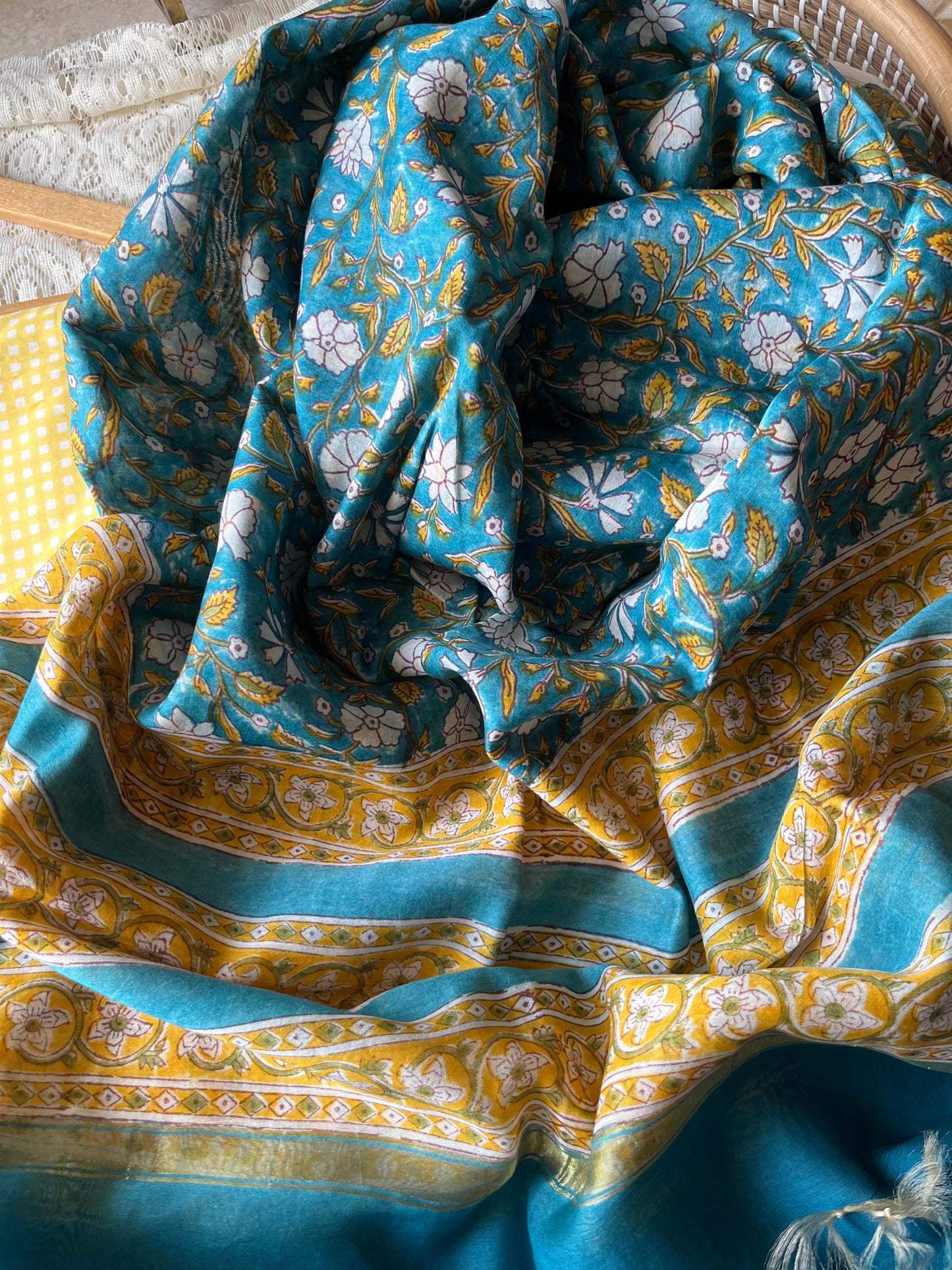 Cotton kurta bottom chanderi dupatta