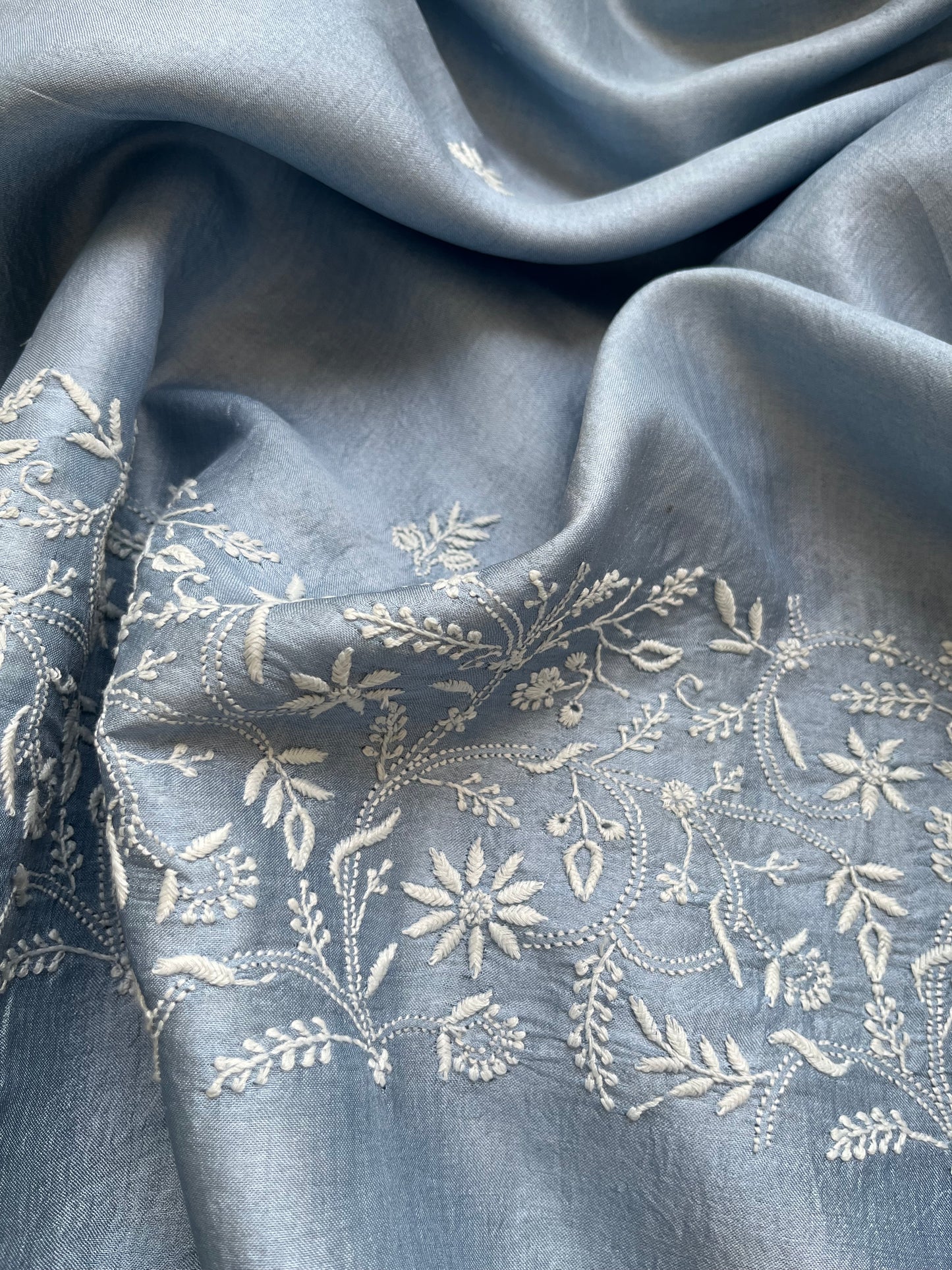 Tussar Silk Chikankari kurta Dupatta