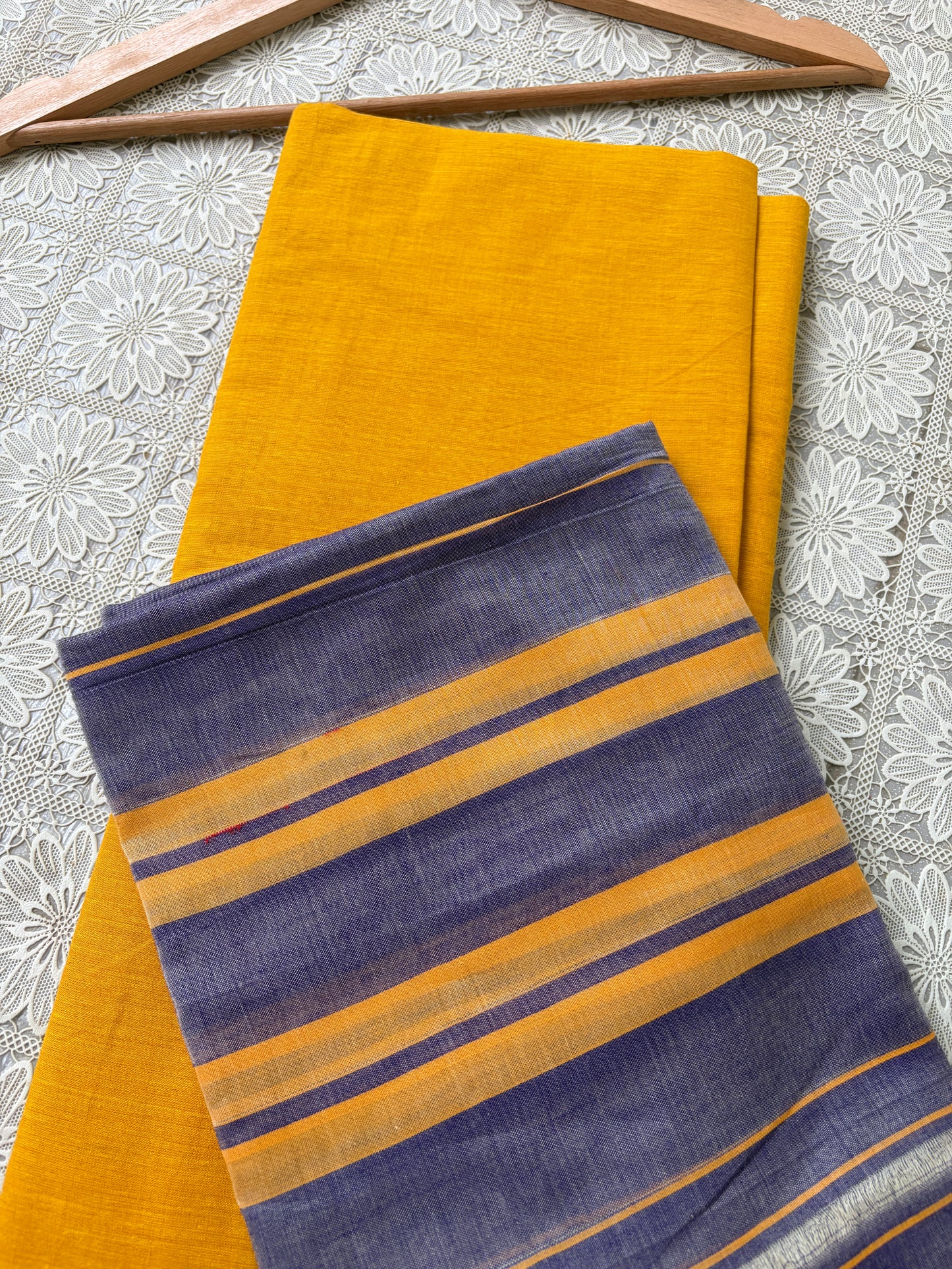Mangalgiri Cotton 3 pc set - kurta bottom Dupatta
