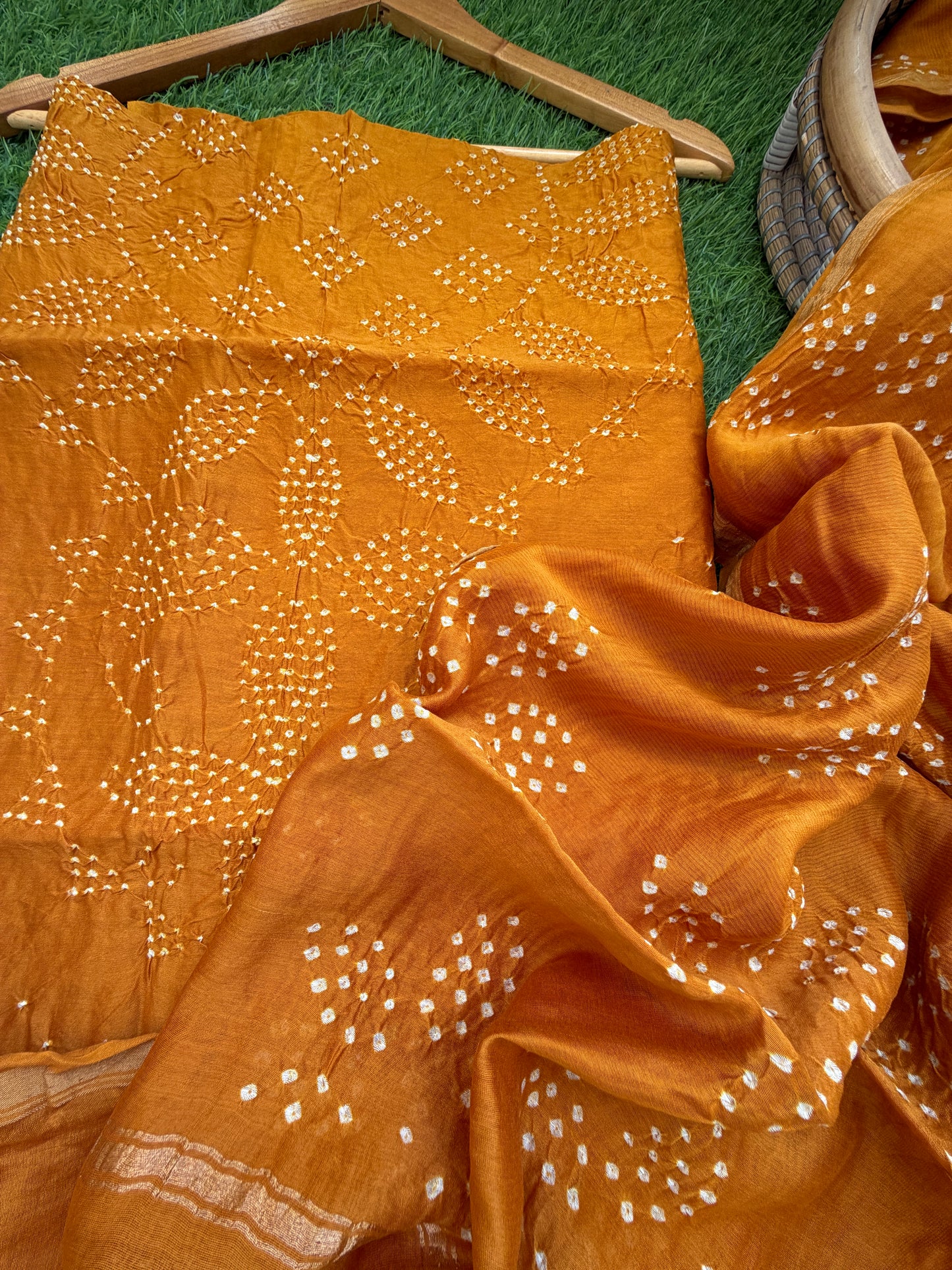 Chanderi Bandhani kurta dupatta