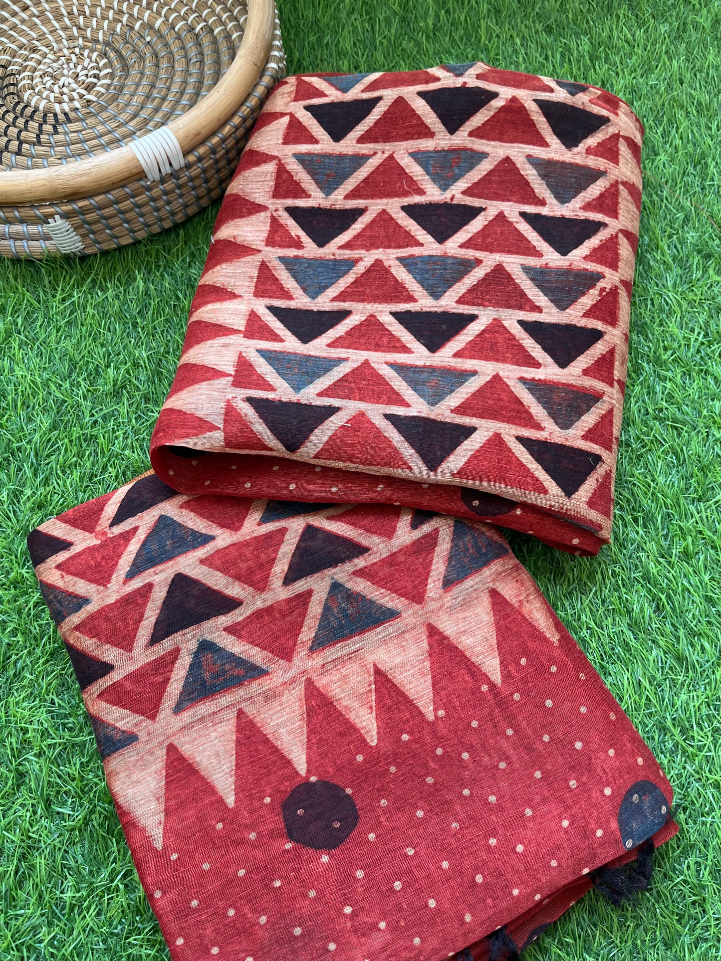 Linen Ajrakh Kurta and dupatta